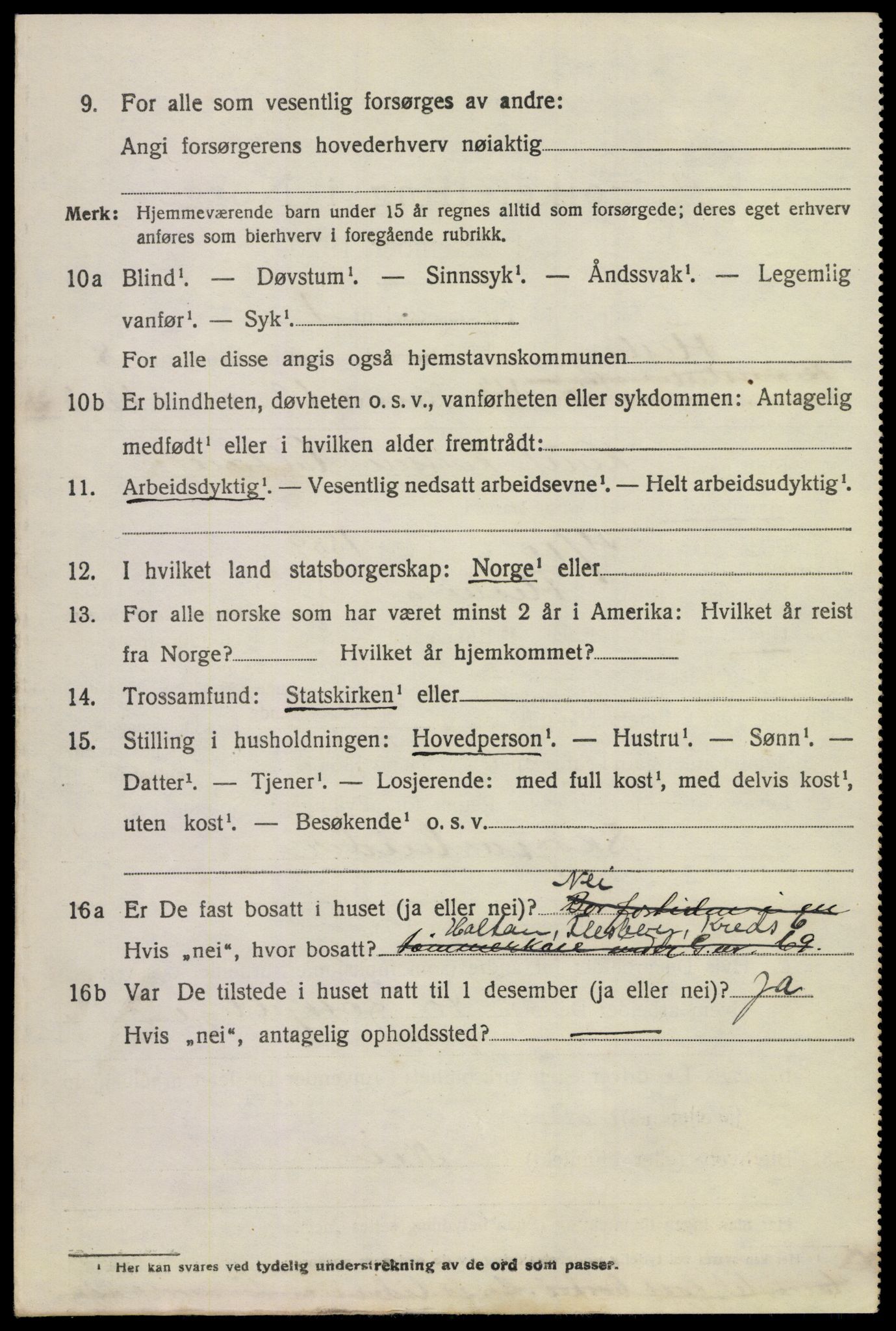 SAKO, 1920 census for Flesberg, 1920, p. 3522