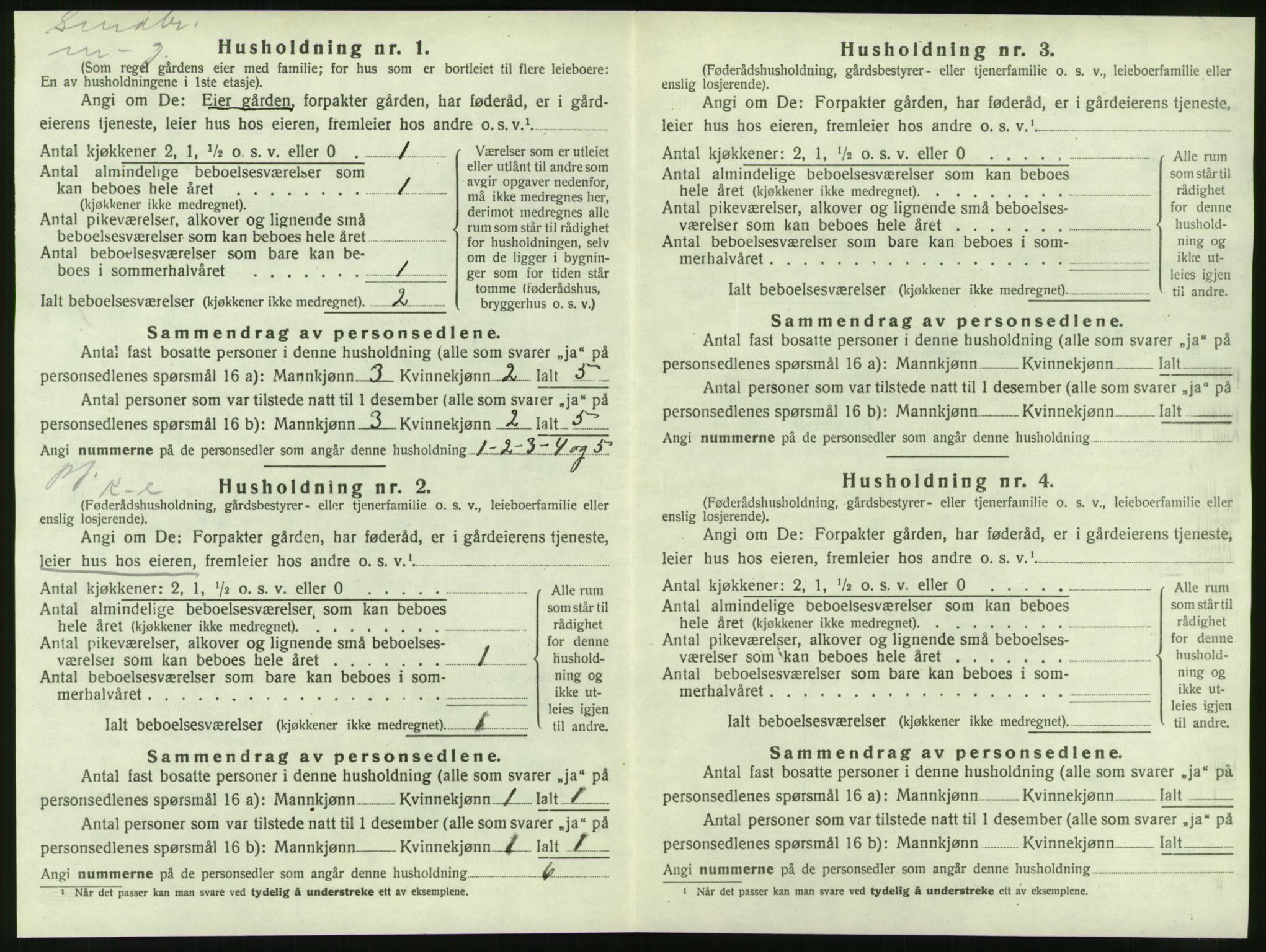 SAT, 1920 census for Nesna, 1920, p. 118