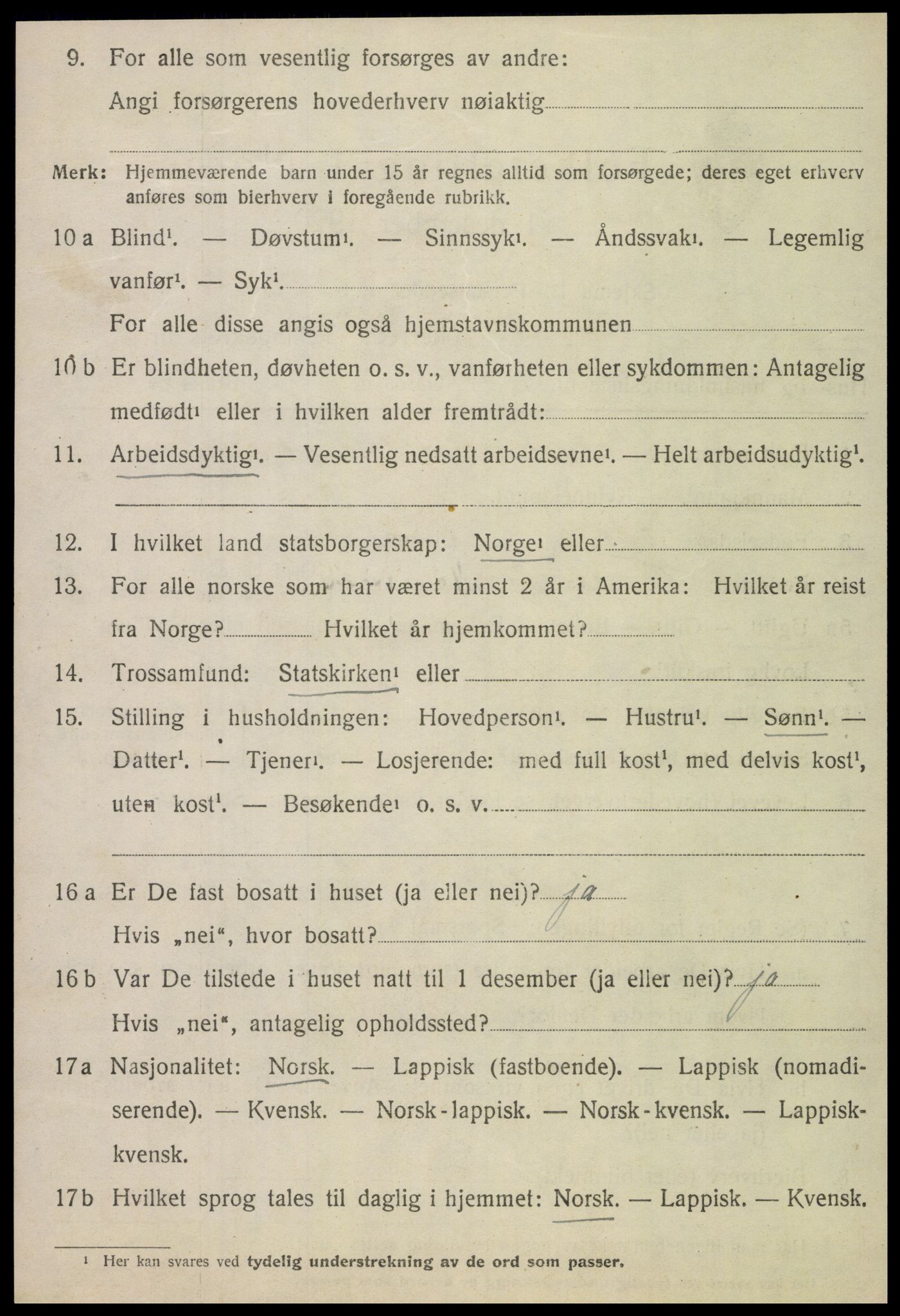 SAT, 1920 census for Namdalseid, 1920, p. 2335