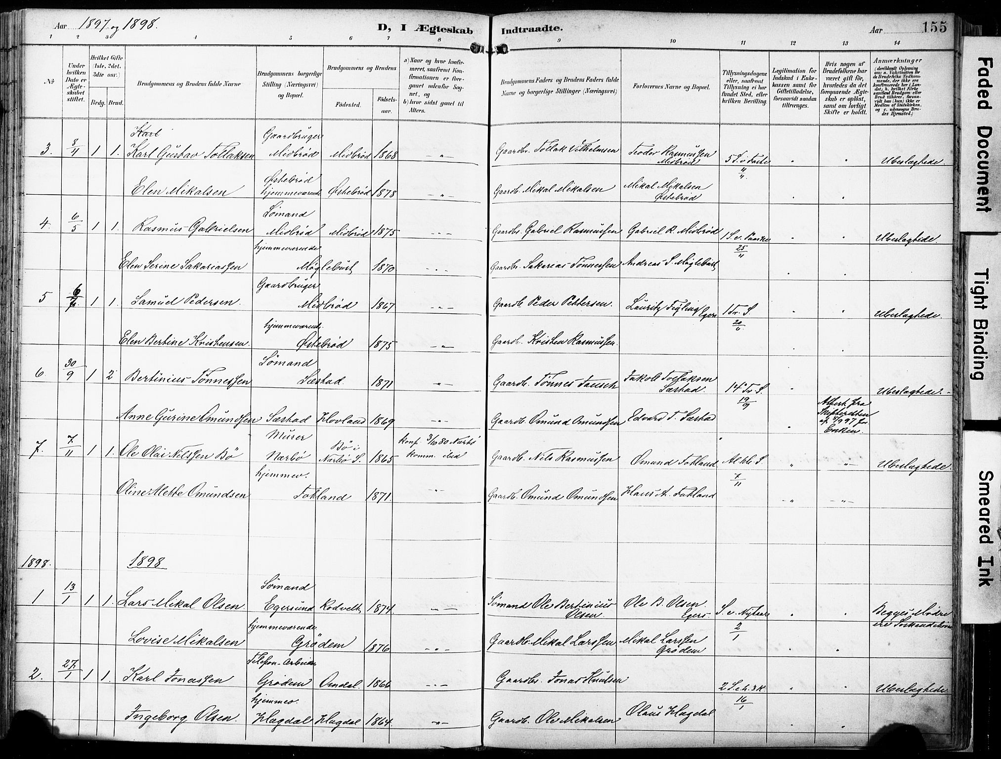 Eigersund sokneprestkontor, AV/SAST-A-101807/S08/L0018: Parish register (official) no. A 17, 1892-1905, p. 155