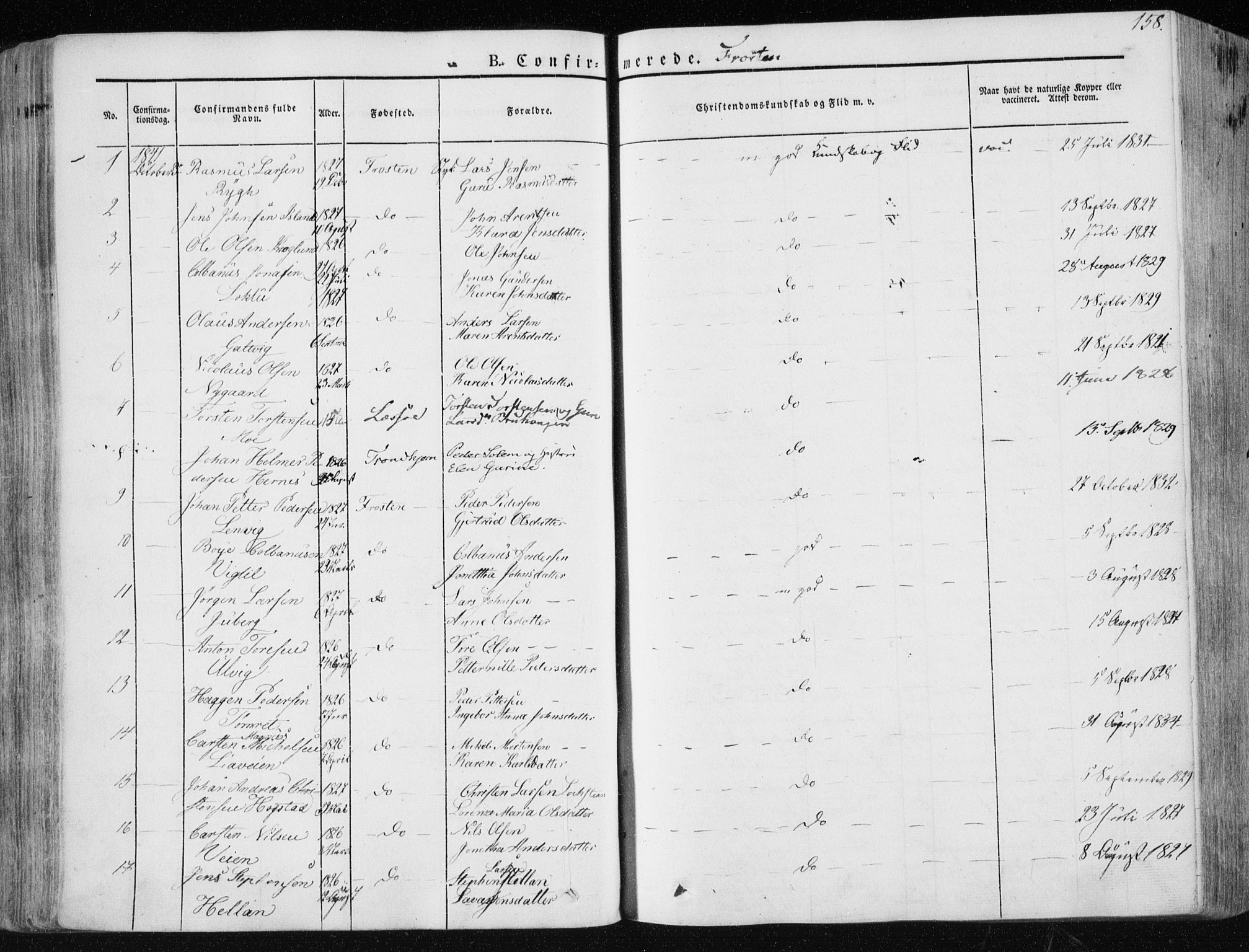 Ministerialprotokoller, klokkerbøker og fødselsregistre - Nord-Trøndelag, SAT/A-1458/713/L0115: Parish register (official) no. 713A06, 1838-1851, p. 158