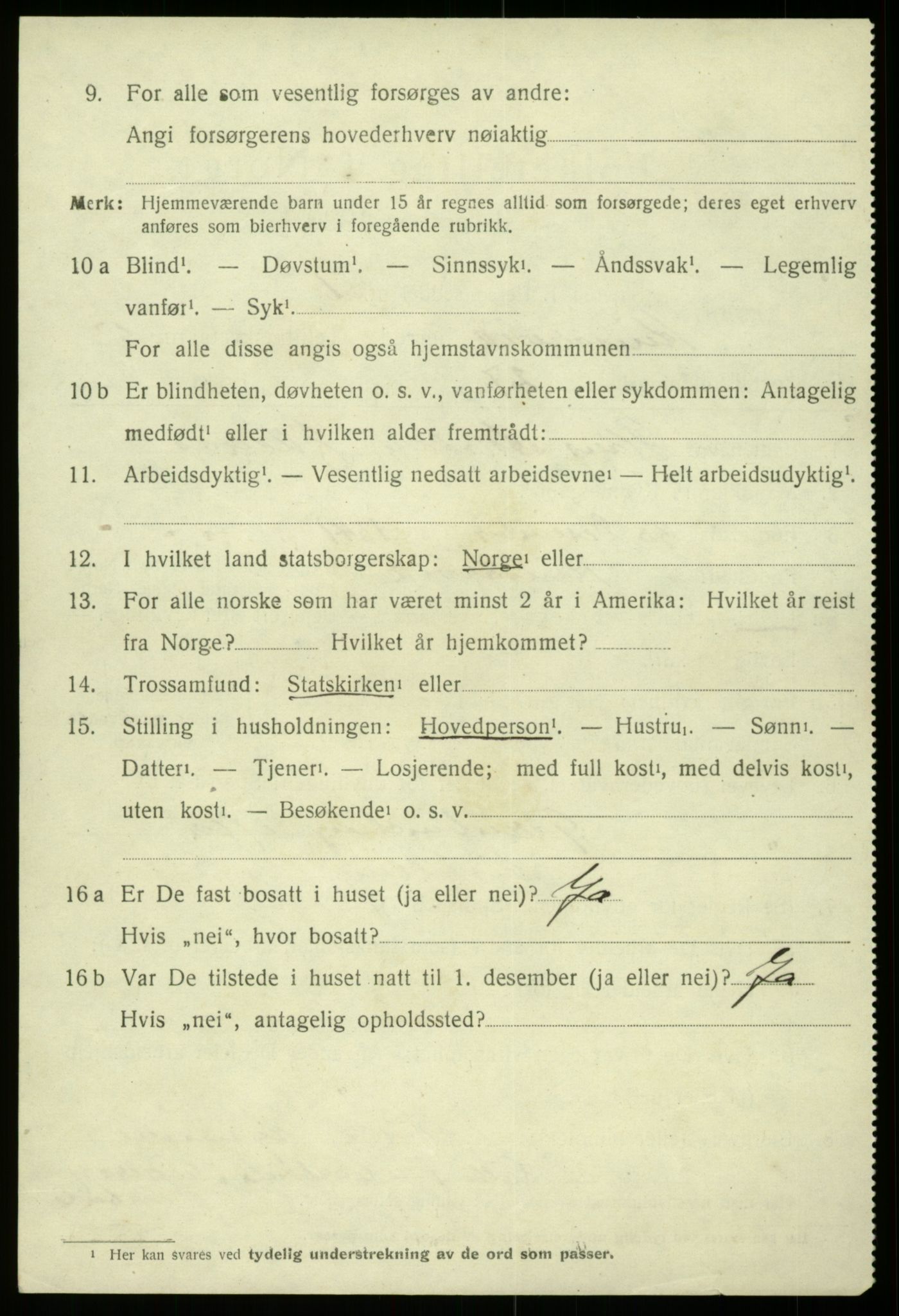 SAB, 1920 census for Kinsarvik, 1920, p. 2863