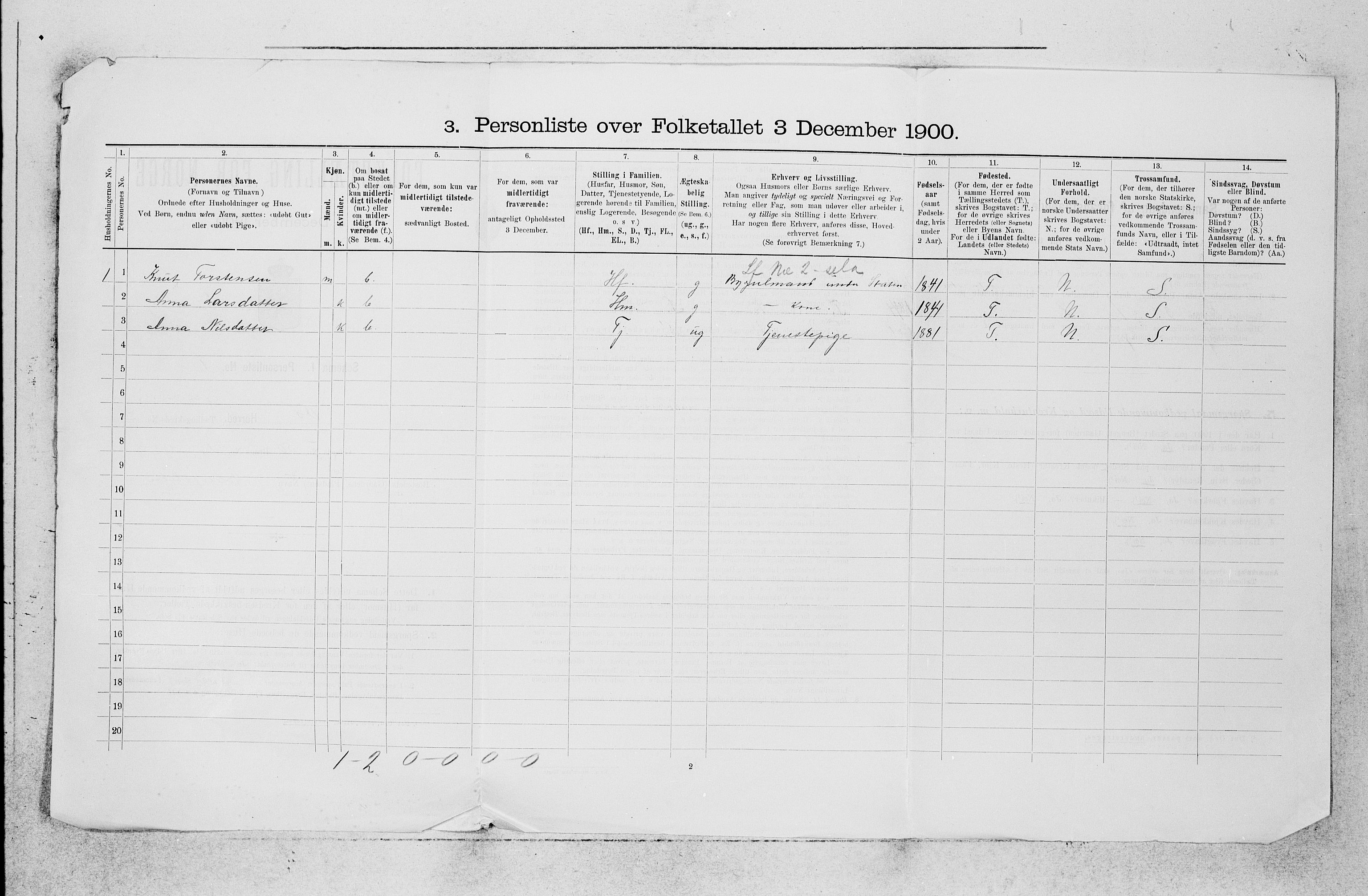 SAB, 1900 census for Os, 1900, p. 175