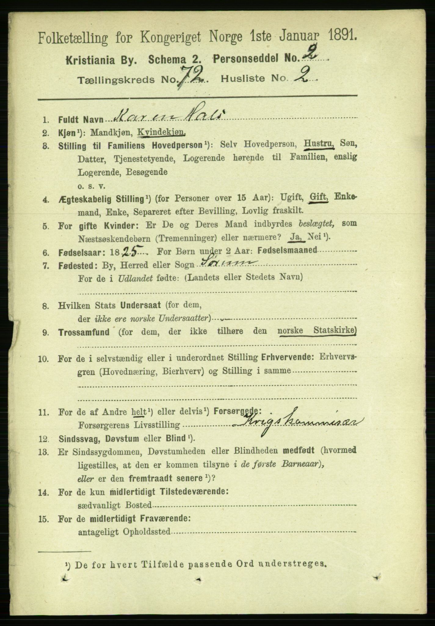 RA, 1891 census for 0301 Kristiania, 1891, p. 39207