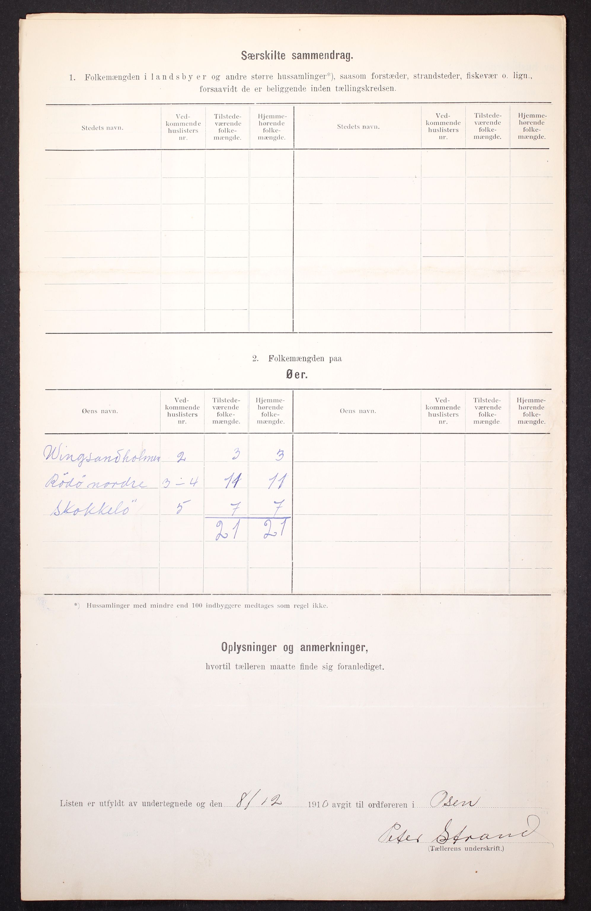 RA, 1910 census for Osen, 1910, p. 12