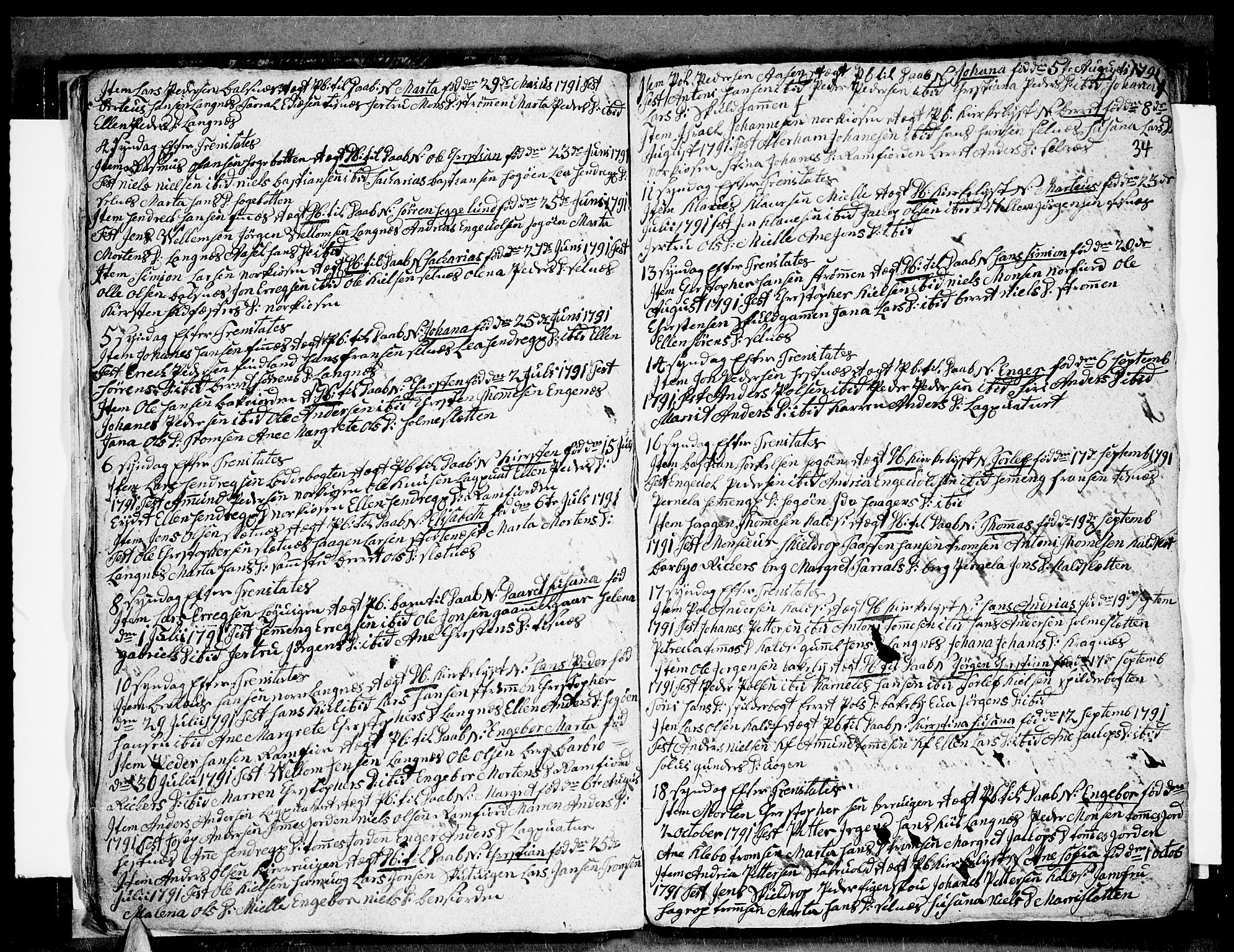 Tromsø sokneprestkontor/stiftsprosti/domprosti, AV/SATØ-S-1343/G/Ga/L0004kirke: Parish register (official) no. 4, 1787-1795, p. 34