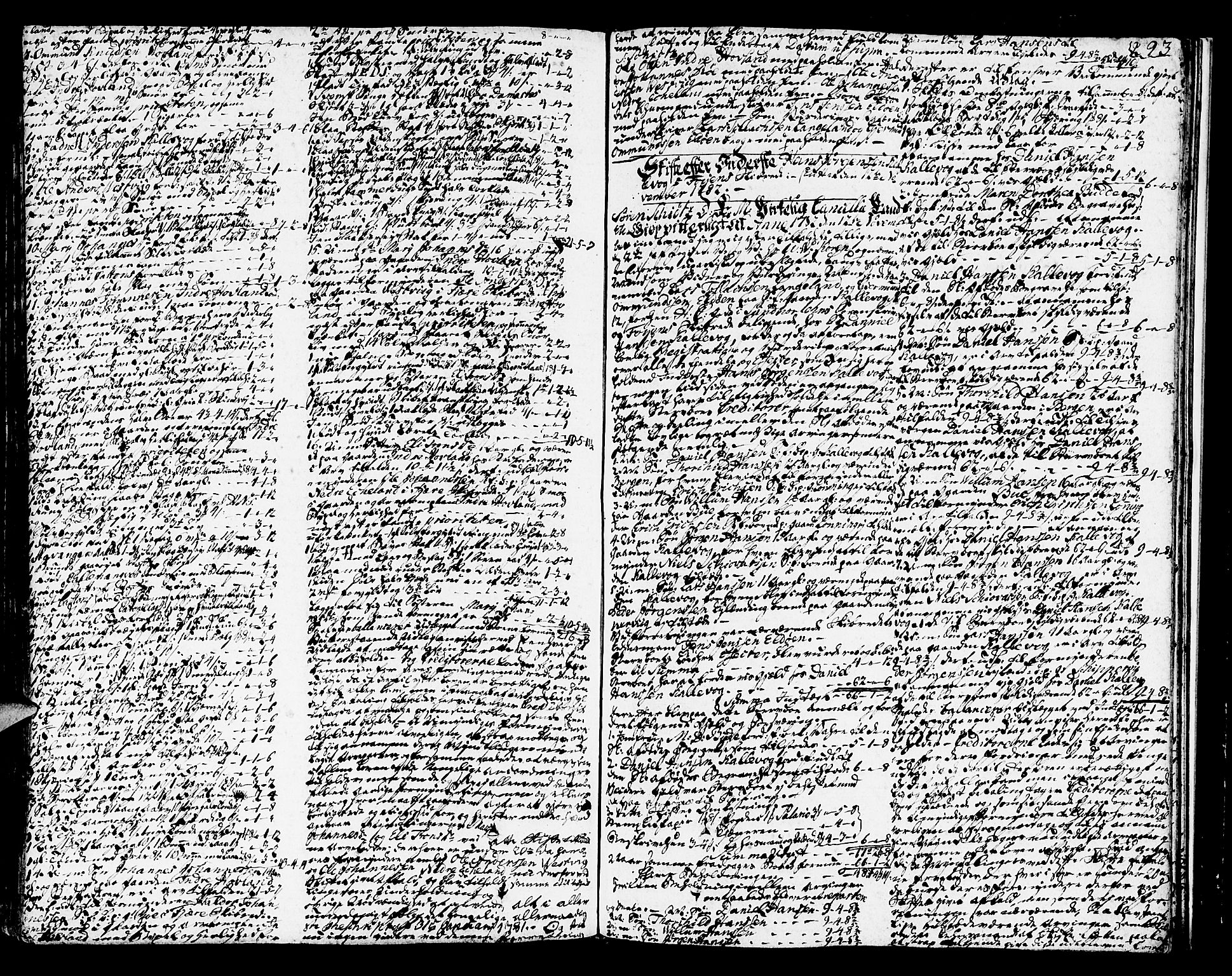 Sunnhordland sorenskrivar, SAB/A-2401/1/H/Ha/Haa/L0009: Skifteprotokollar. Register i protokoll. Fol. 639- ut, 1780-1783, p. 292b-293a