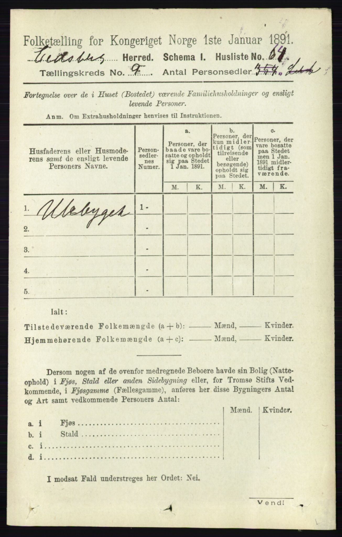 RA, 1891 census for 0125 Eidsberg, 1891, p. 5161