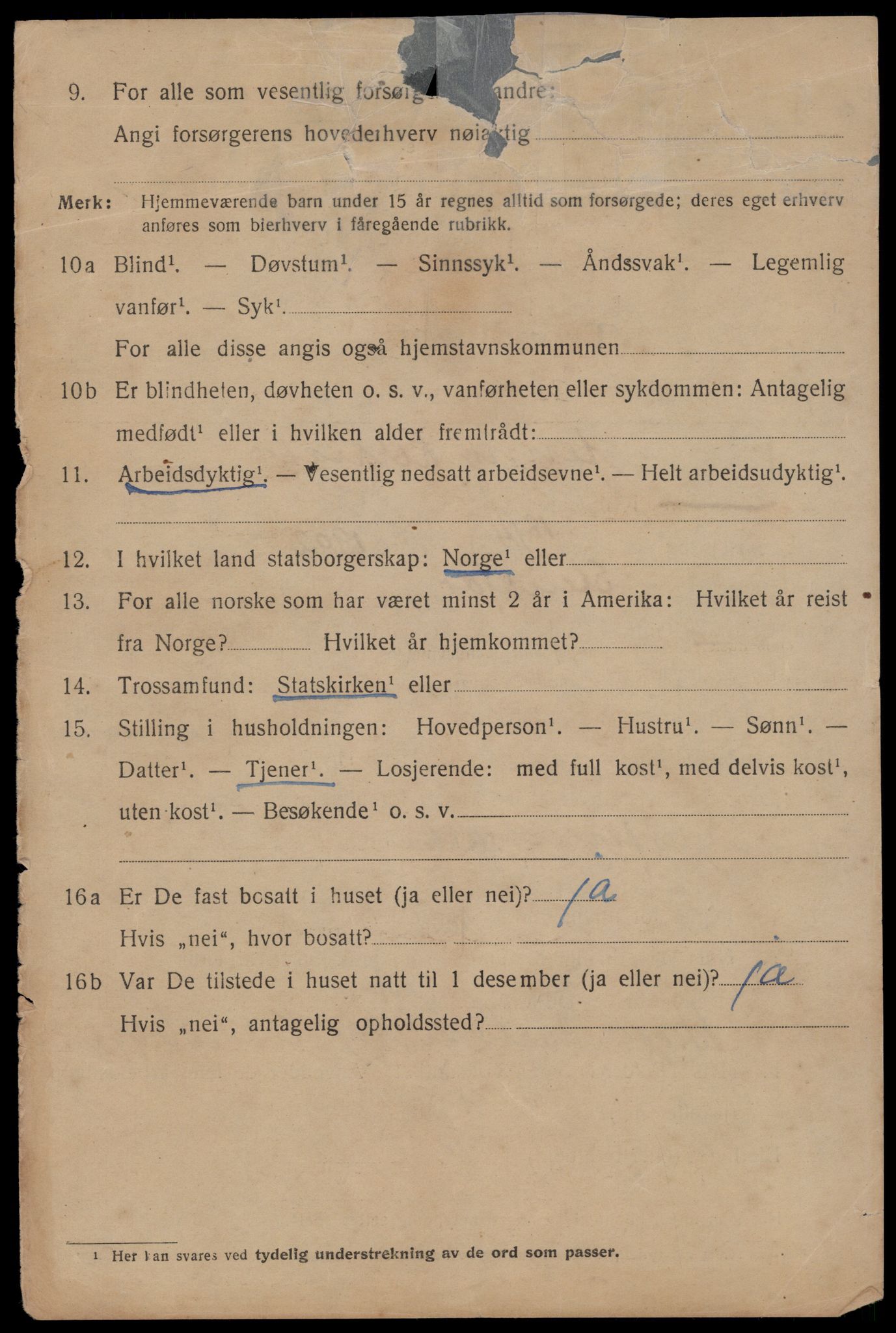 SAT, 1920 census for Trondheim, 1920, p. 127135