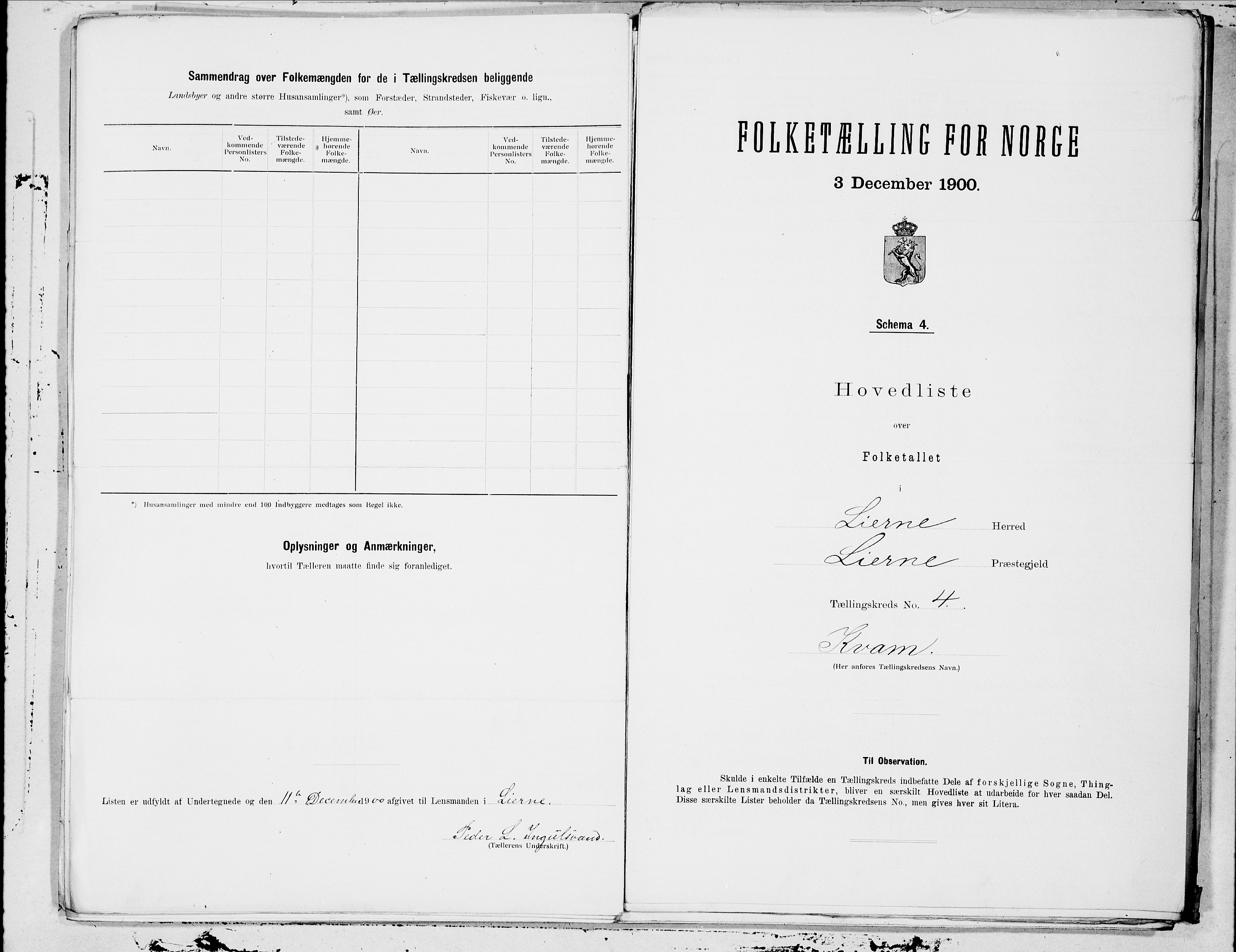 SAT, 1900 census for Lierne, 1900, p. 8