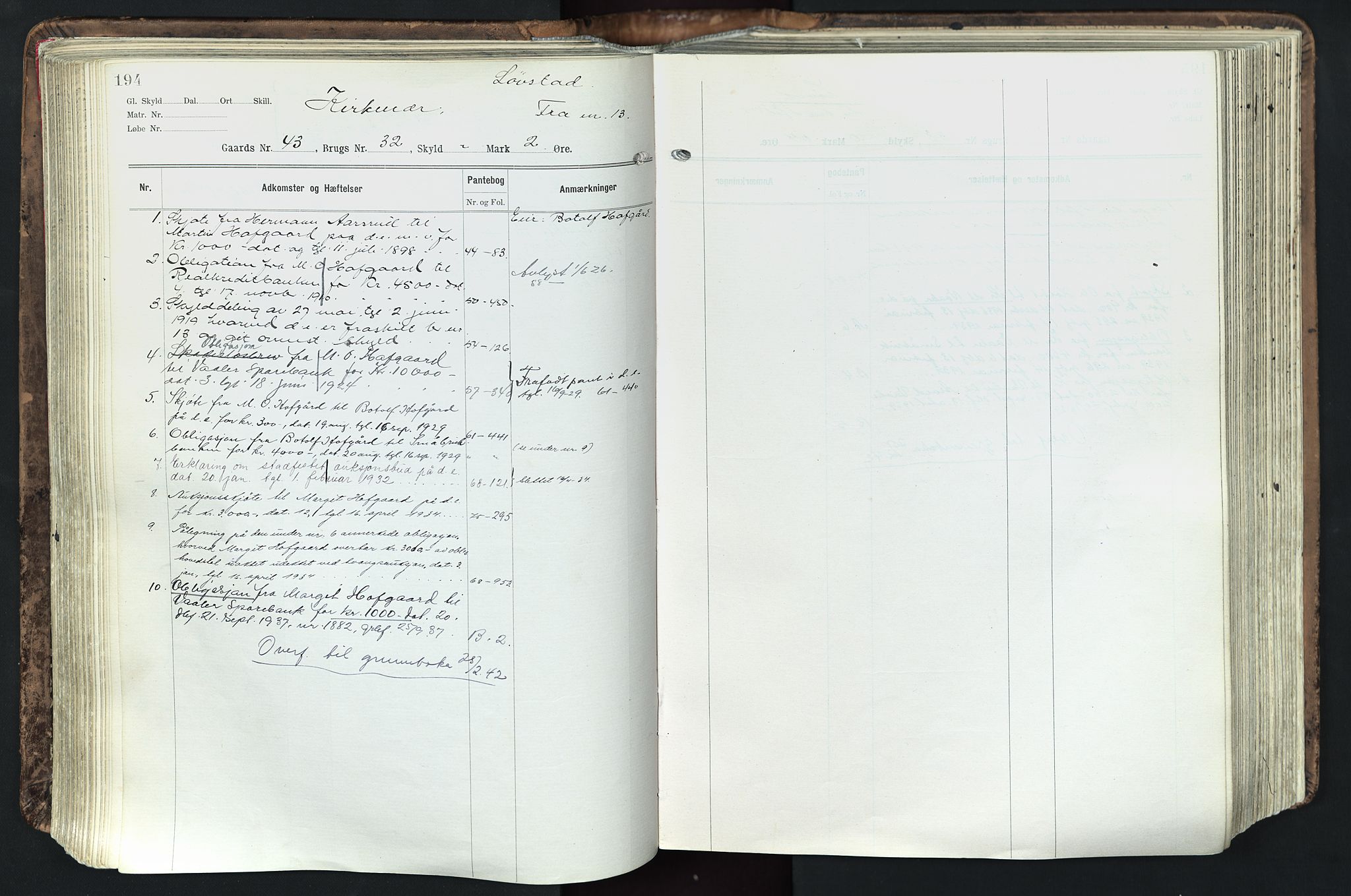 Solør tingrett, AV/SAH-TING-008/H/Ha/Hak/L0003: Mortgage register no. III, 1900-1935, p. 194