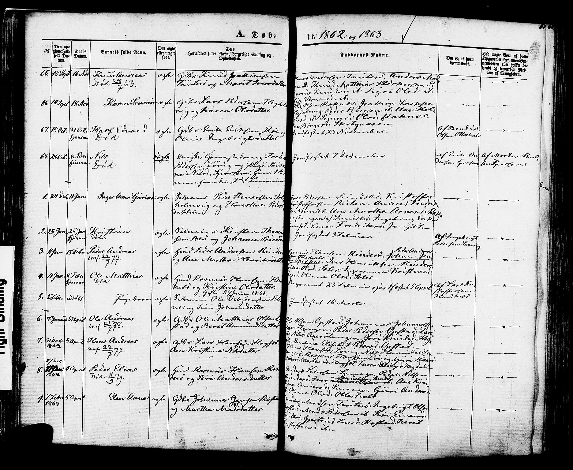 Ministerialprotokoller, klokkerbøker og fødselsregistre - Møre og Romsdal, SAT/A-1454/560/L0719: Parish register (official) no. 560A03, 1845-1872, p. 61