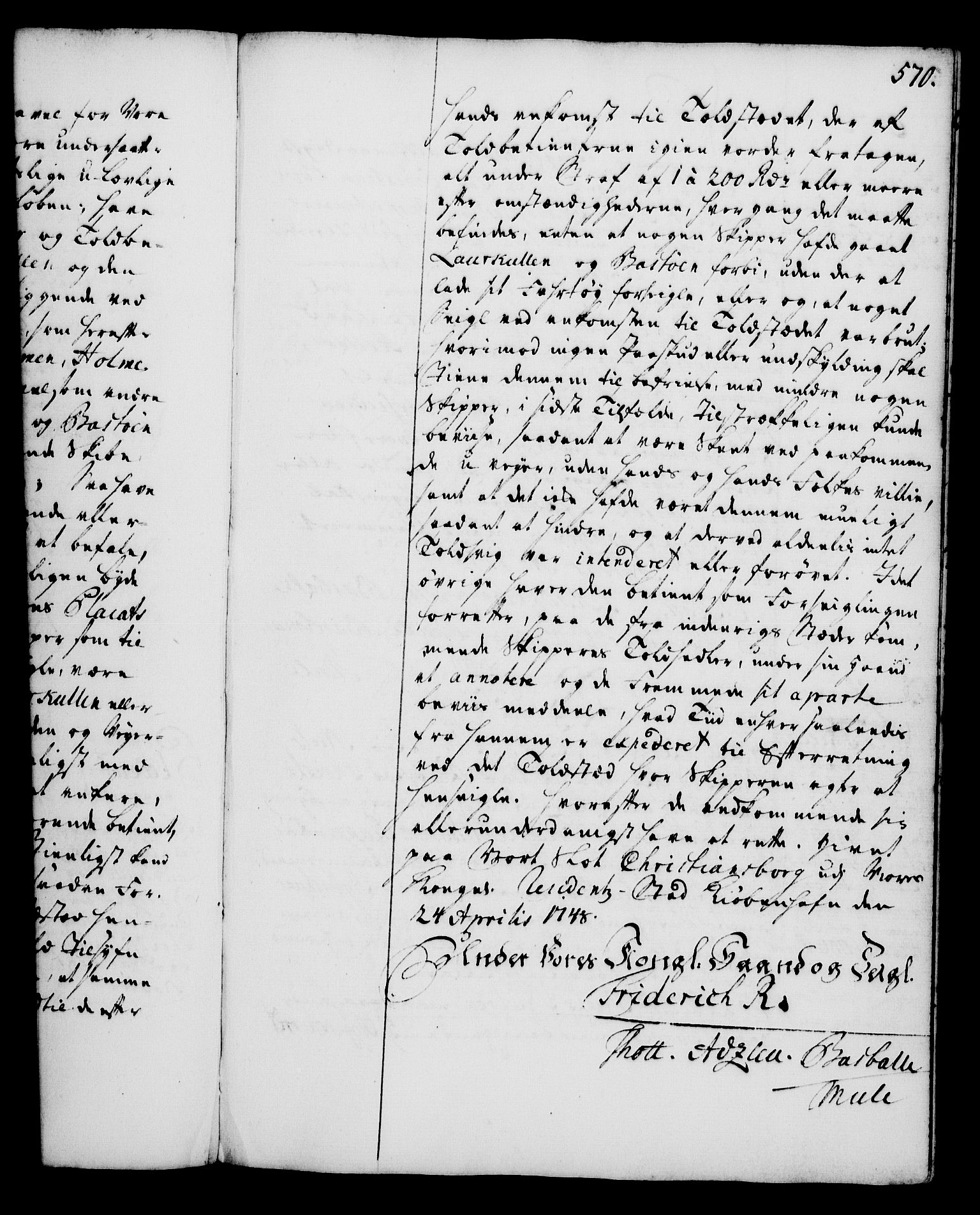 Rentekammeret, Kammerkanselliet, RA/EA-3111/G/Gg/Gga/L0005: Norsk ekspedisjonsprotokoll med register (merket RK 53.5), 1741-1749, p. 570