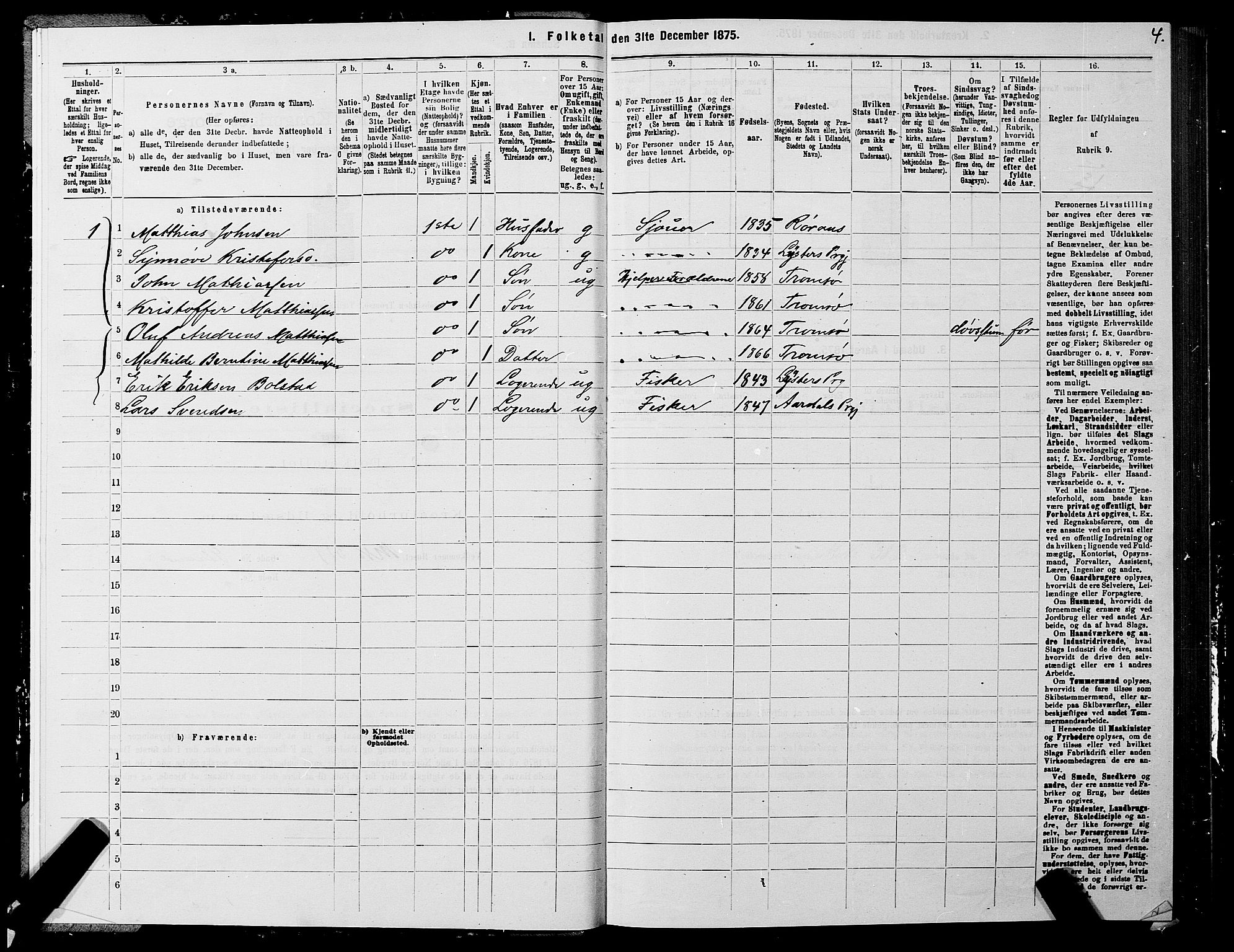 SATØ, 1875 census for 1902P Tromsø, 1875, p. 4004