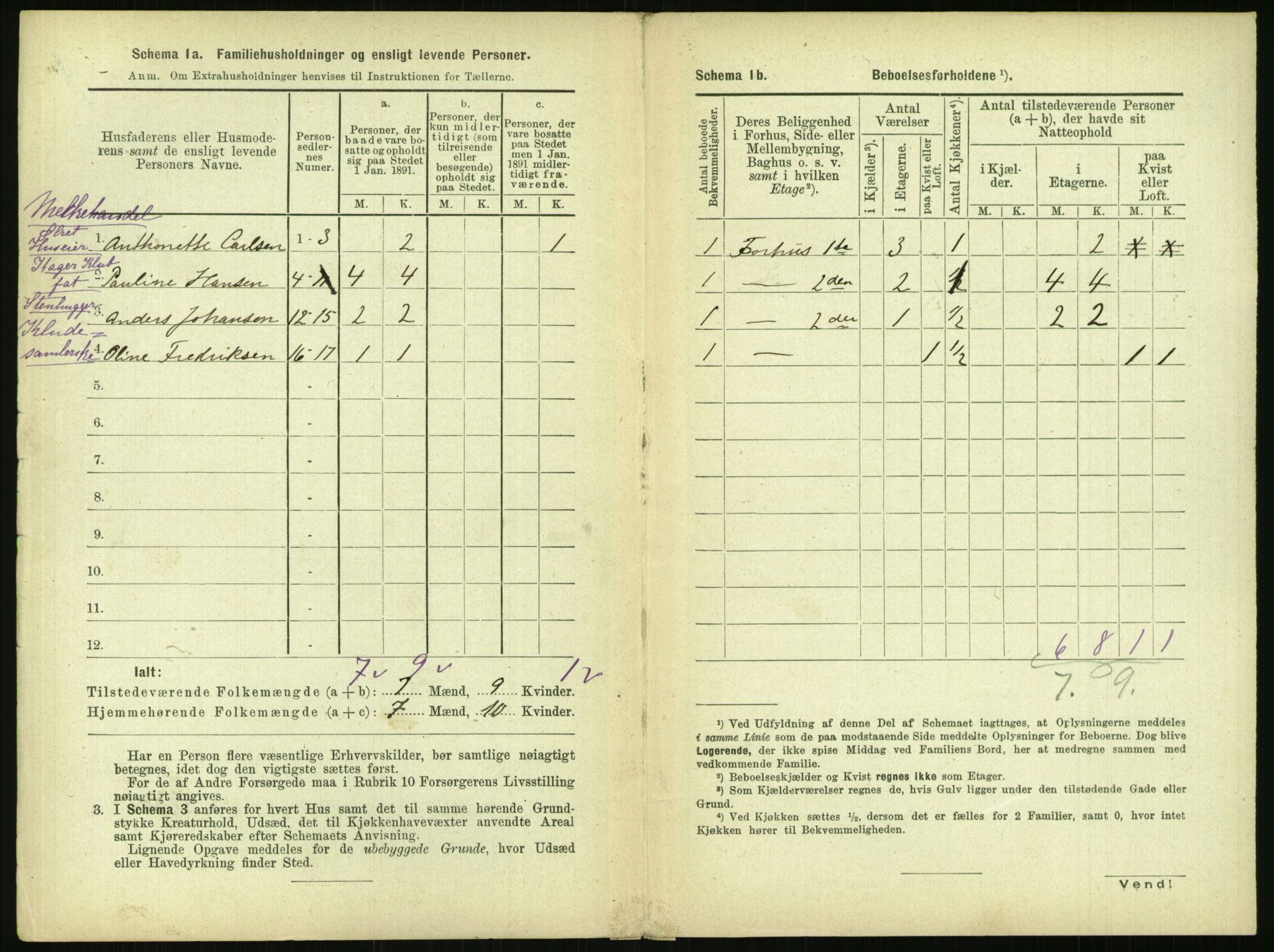 RA, 1891 census for 0301 Kristiania, 1891, p. 143995