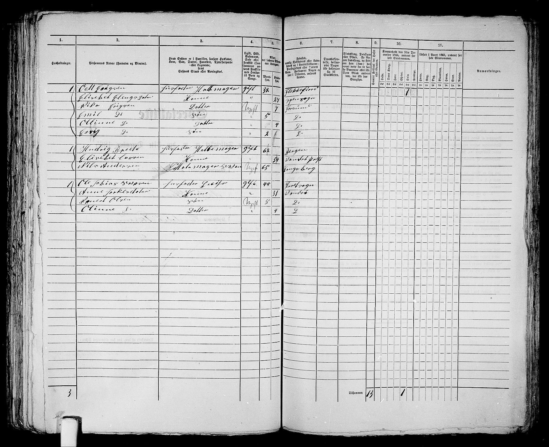 RA, 1865 census for Vanse/Farsund, 1865, p. 241