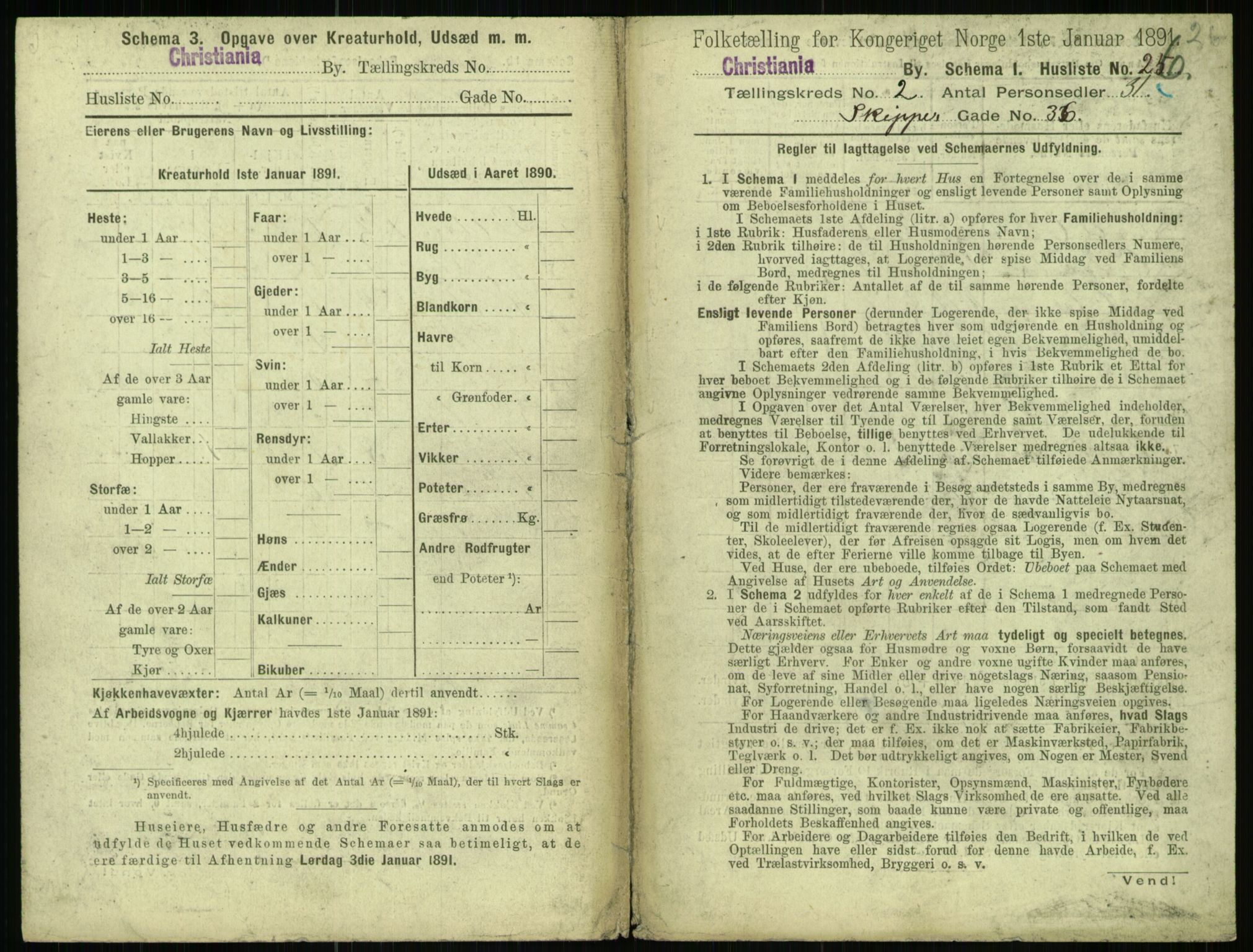 RA, 1891 census for 0301 Kristiania, 1891, p. 582