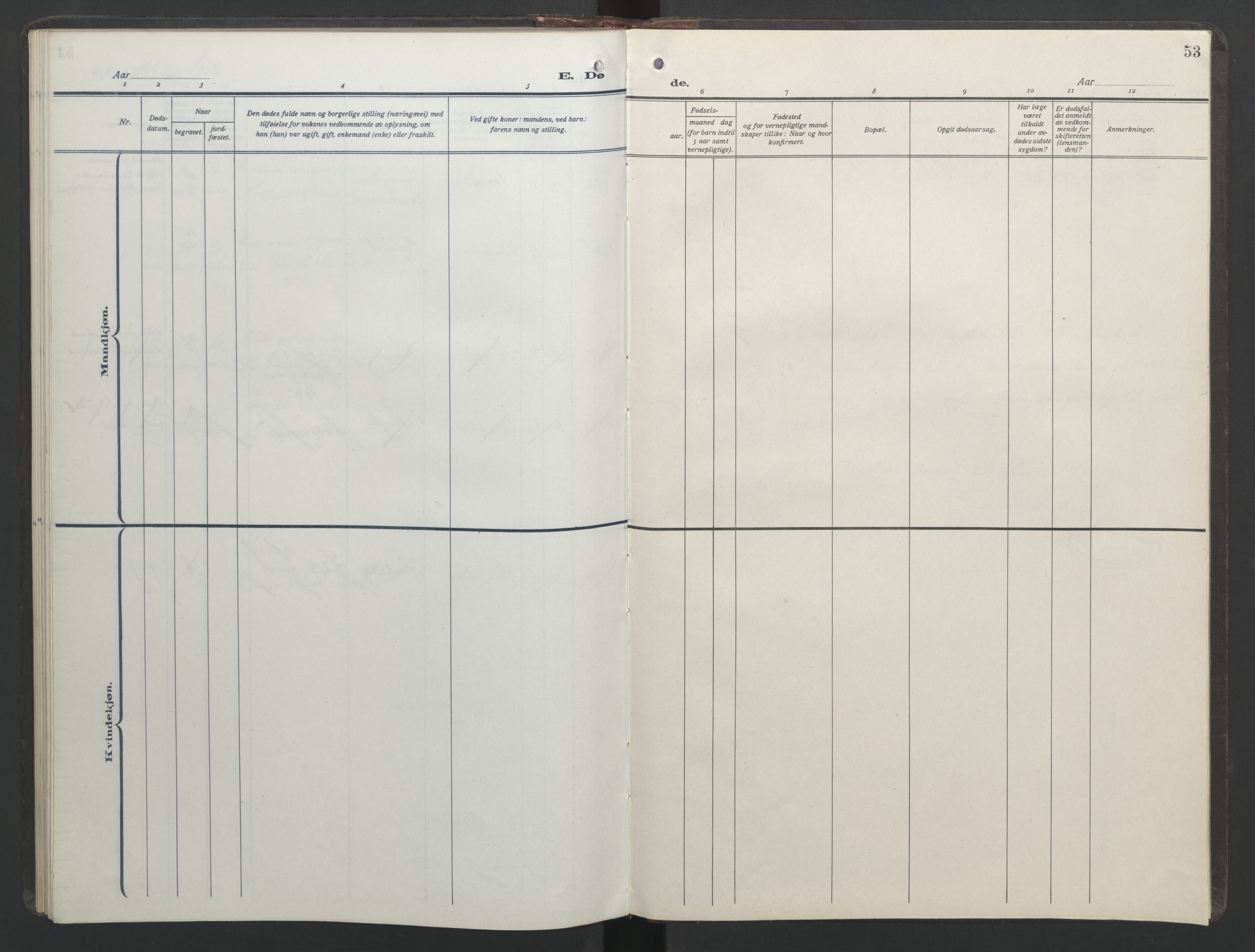 Ministerialprotokoller, klokkerbøker og fødselsregistre - Møre og Romsdal, AV/SAT-A-1454/517/L0233: Parish register (copy) no. 517C06, 1919-1945, p. 53