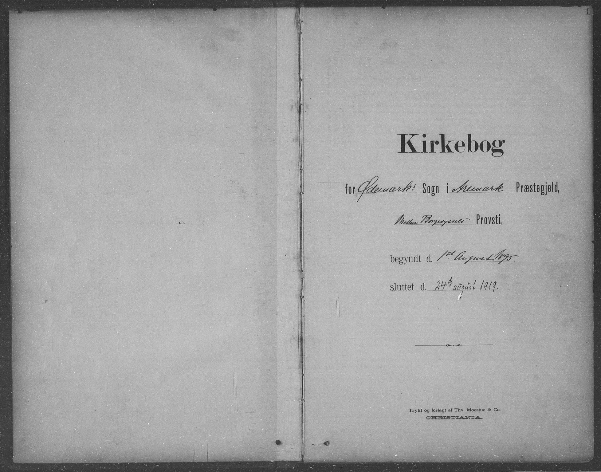 Aremark prestekontor Kirkebøker, SAO/A-10899/F/Fb/L0005: Parish register (official) no. II 5, 1895-1919, p. 1