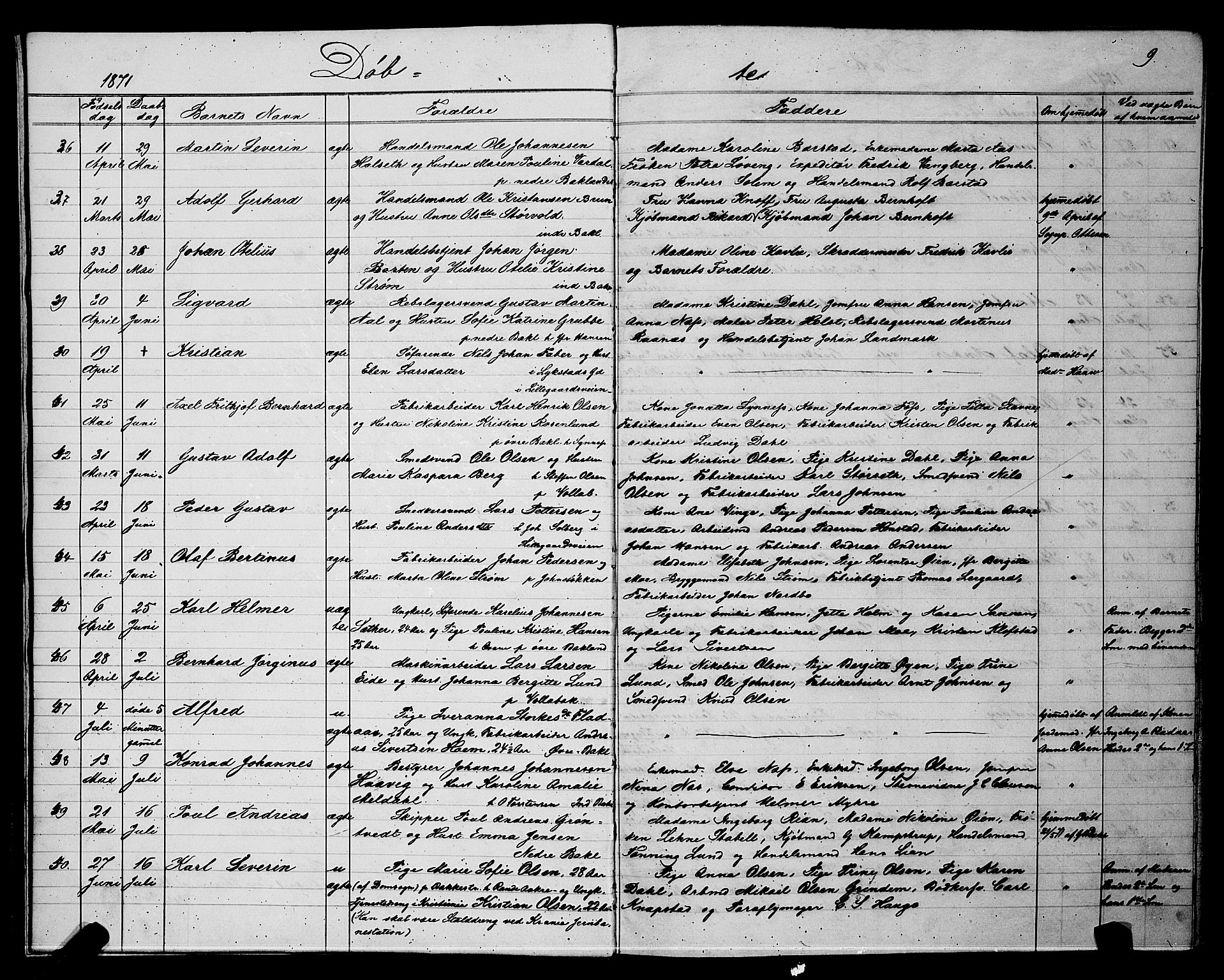 Ministerialprotokoller, klokkerbøker og fødselsregistre - Sør-Trøndelag, SAT/A-1456/604/L0220: Parish register (copy) no. 604C03, 1870-1885, p. 9