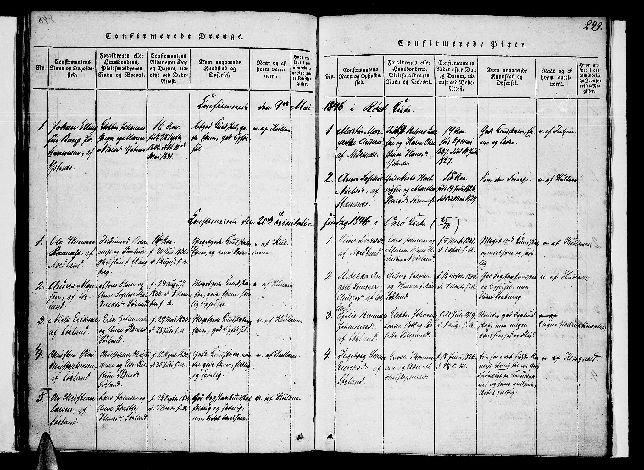 Ministerialprotokoller, klokkerbøker og fødselsregistre - Nordland, SAT/A-1459/807/L0120: Parish register (official) no. 807A03, 1821-1848, p. 249