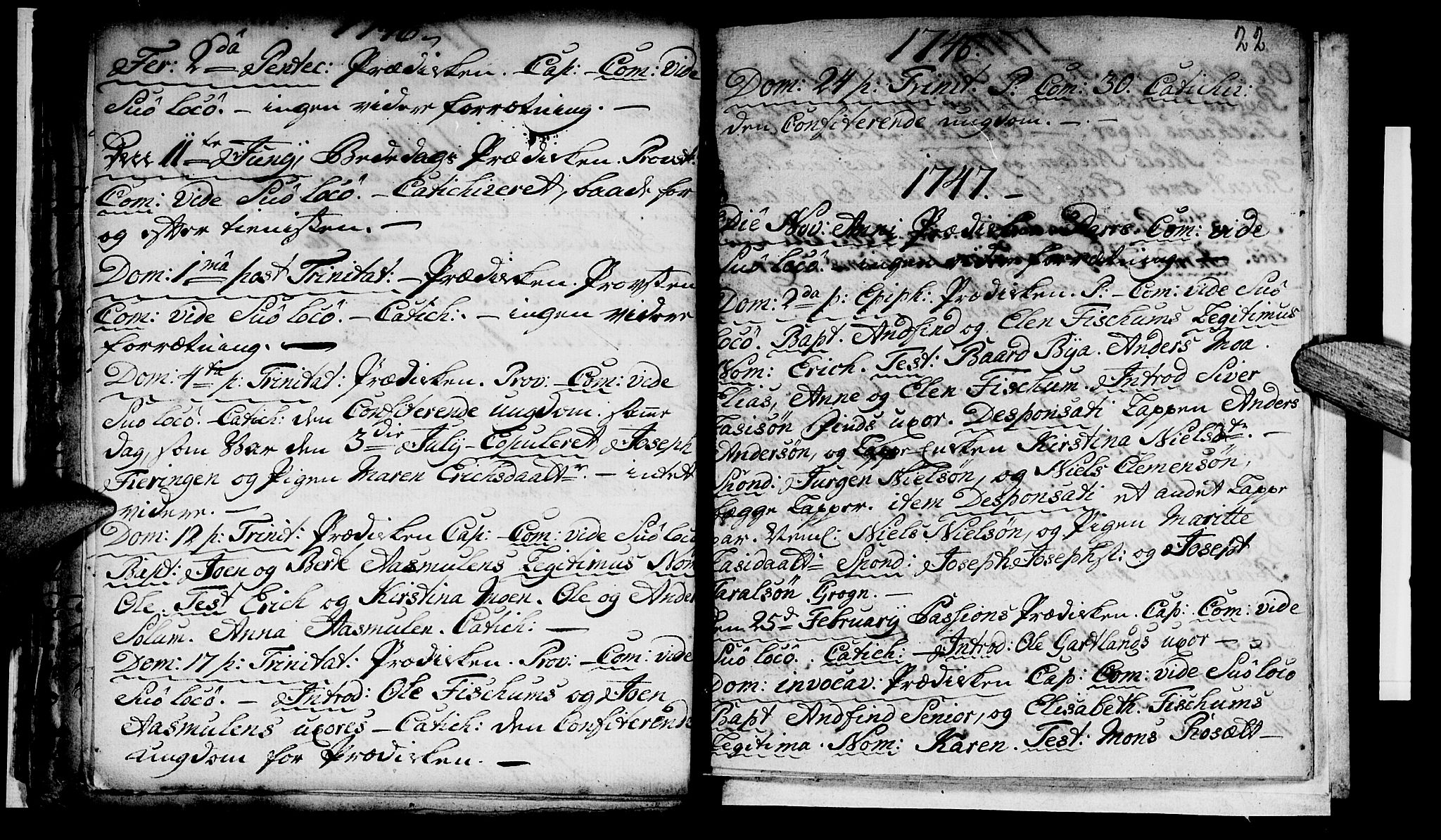 Ministerialprotokoller, klokkerbøker og fødselsregistre - Nord-Trøndelag, SAT/A-1458/759/L0525: Parish register (official) no. 759A01, 1706-1748, p. 22