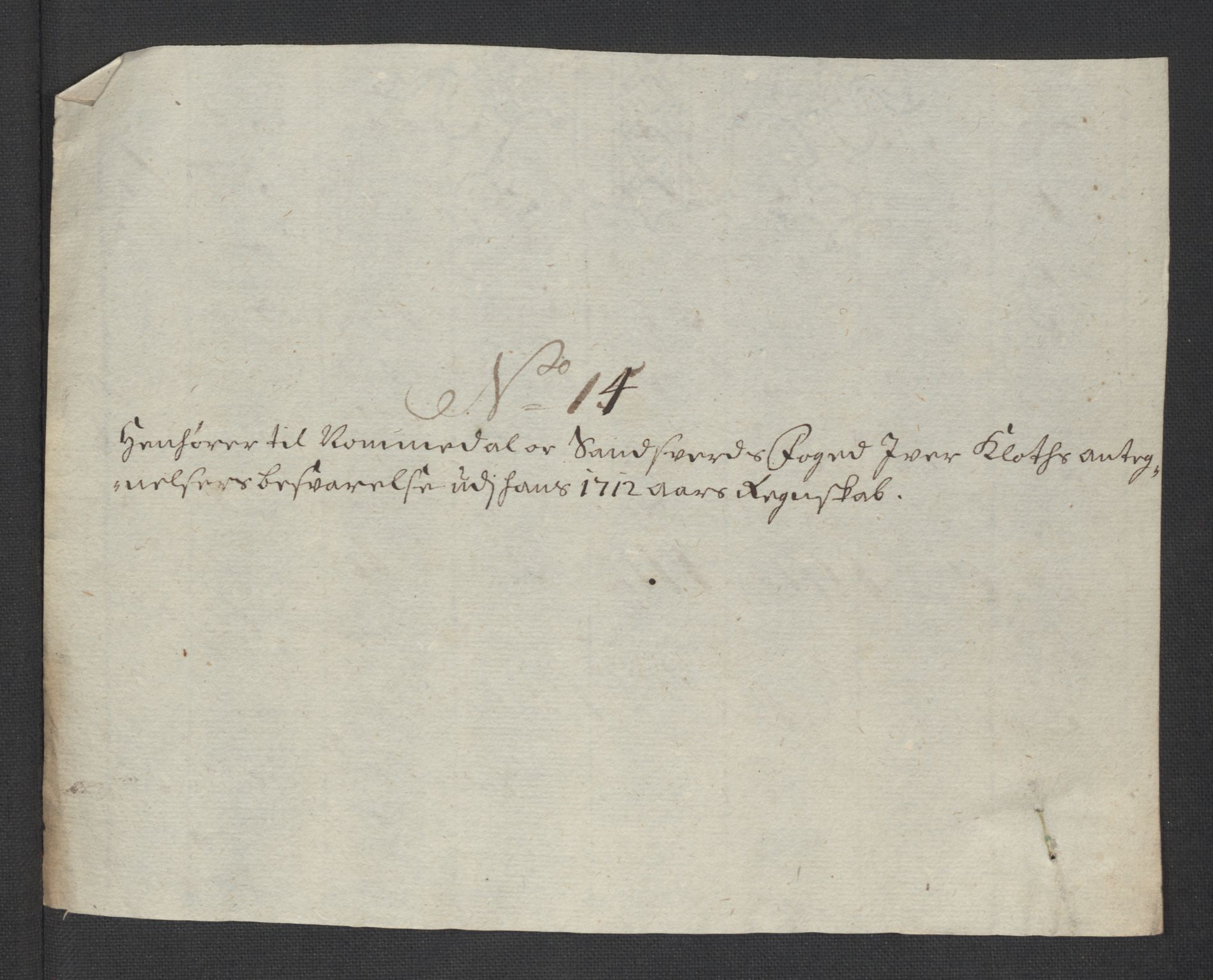 Rentekammeret inntil 1814, Reviderte regnskaper, Fogderegnskap, AV/RA-EA-4092/R24/L1587: Fogderegnskap Numedal og Sandsvær, 1712, p. 417