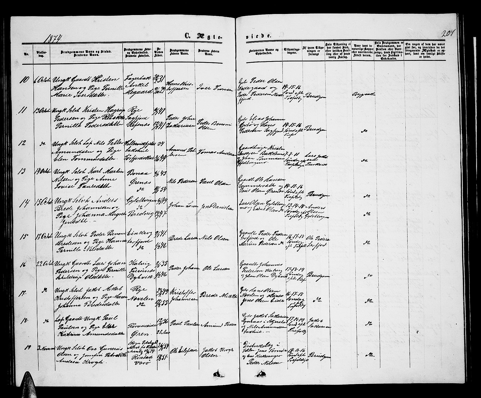 Ministerialprotokoller, klokkerbøker og fødselsregistre - Nordland, AV/SAT-A-1459/853/L0775: Parish register (copy) no. 853C03, 1859-1877, p. 207