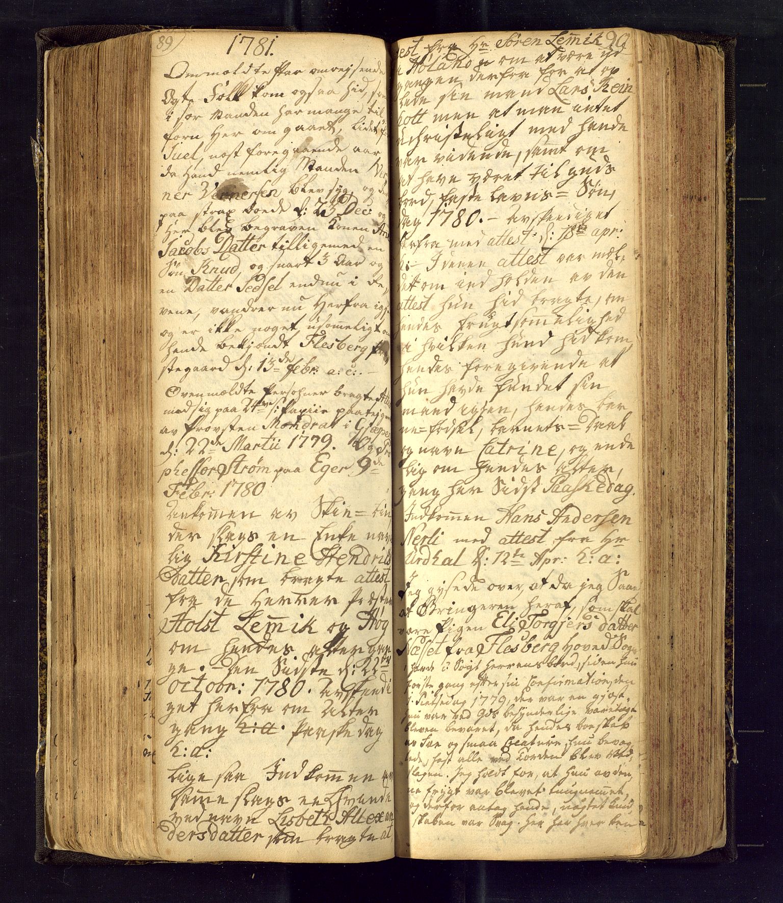 Flesberg kirkebøker, AV/SAKO-A-18/F/Fa/L0002: Parish register (official) no. I 2, 1726-1747, p. 89-90