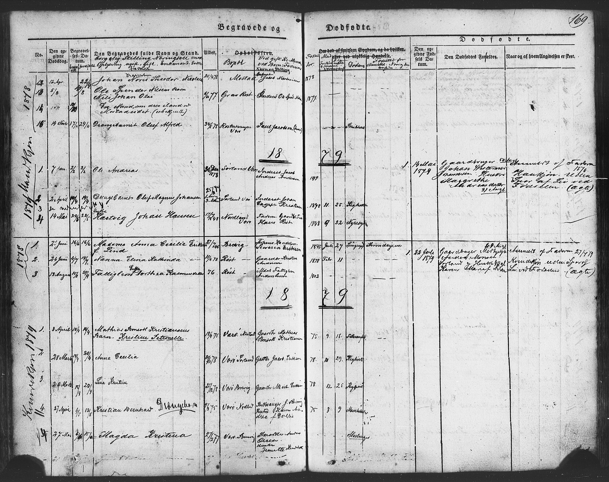 Ministerialprotokoller, klokkerbøker og fødselsregistre - Nordland, AV/SAT-A-1459/807/L0121: Parish register (official) no. 807A04, 1846-1879, p. 169