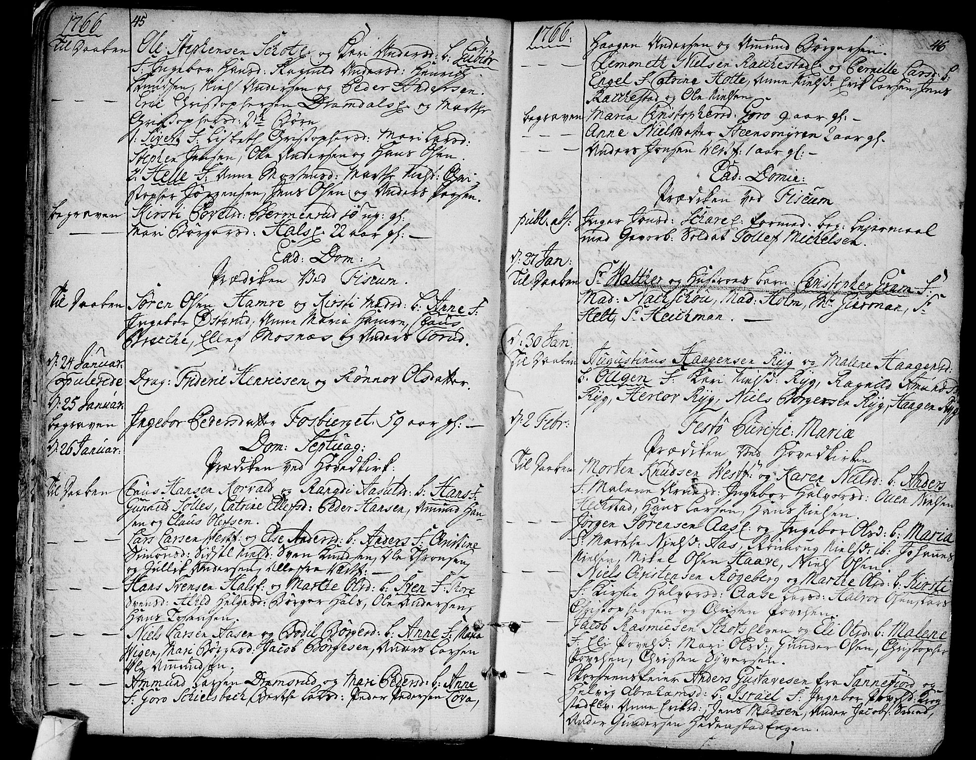 Eiker kirkebøker, SAKO/A-4/F/Fa/L0008: Parish register (official) no. I 8, 1764-1788, p. 45-46