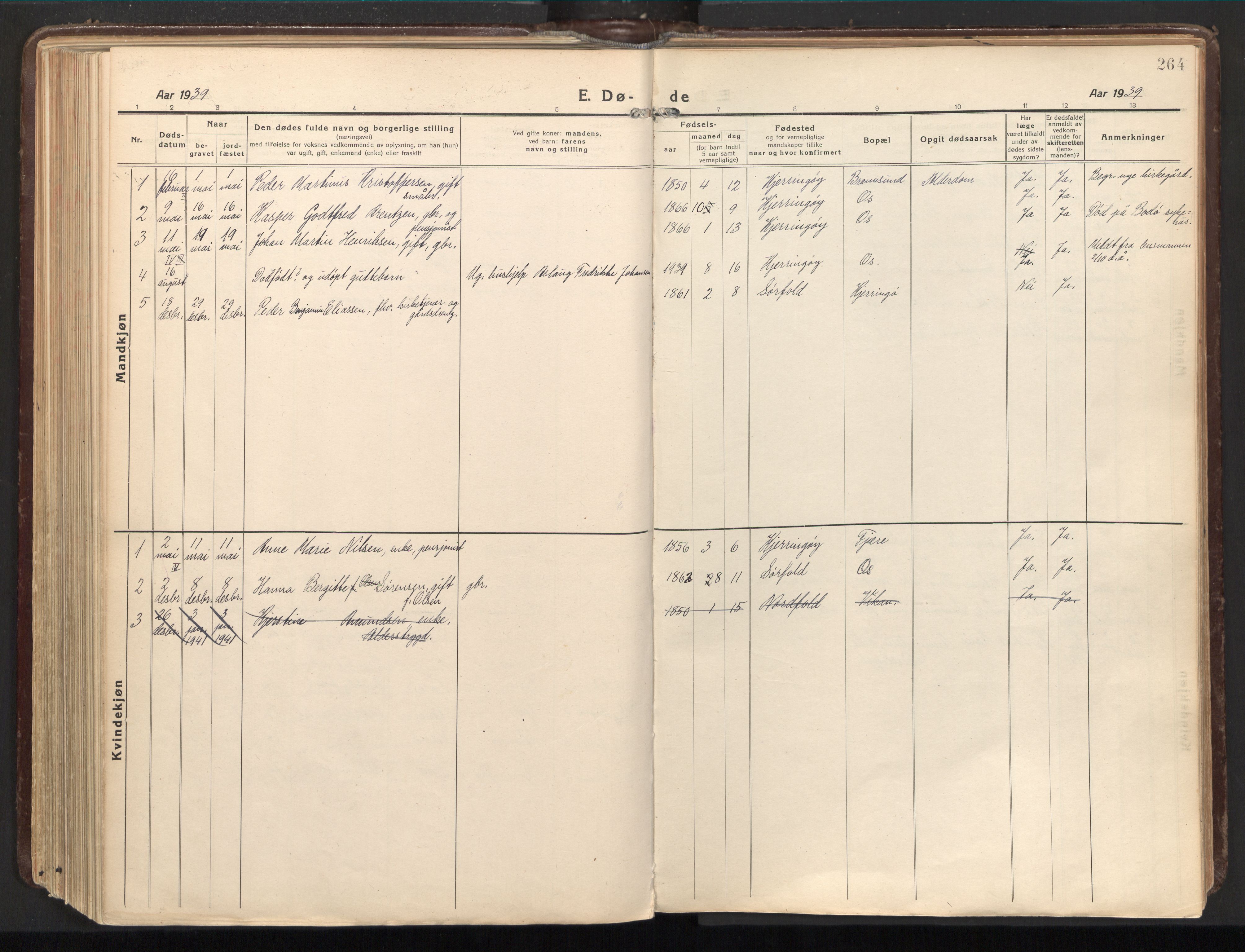Ministerialprotokoller, klokkerbøker og fødselsregistre - Nordland, SAT/A-1459/803/L0073: Parish register (official) no. 803A03, 1920-1955, p. 264