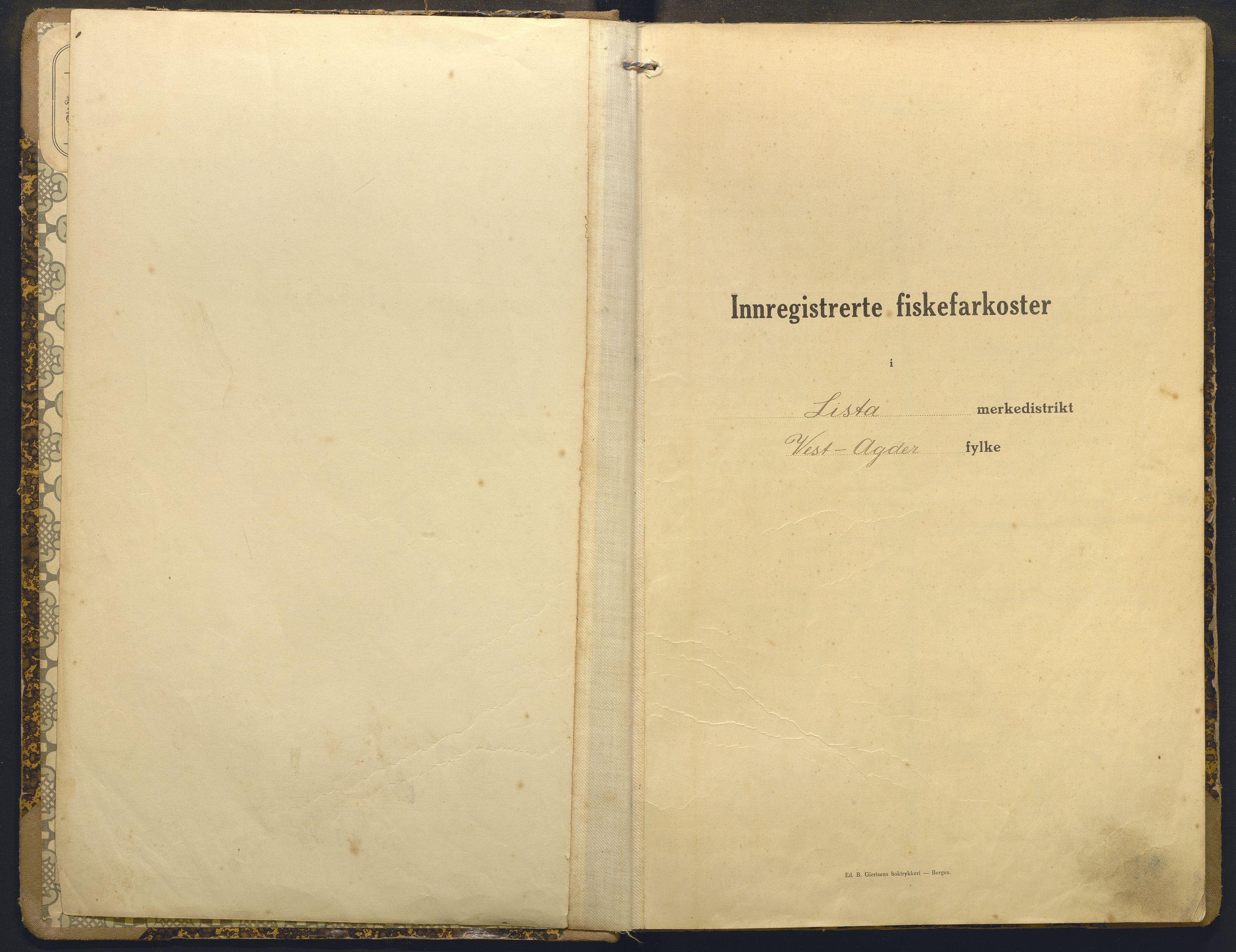 Fiskeridirektoratet - 1 Adm. ledelse - 13 Båtkontoret, AV/SAB-A-2003/I/Ia/Iaj/L0020: 135.1010/1 Merkeprotokoll - Lista, 1920-1937