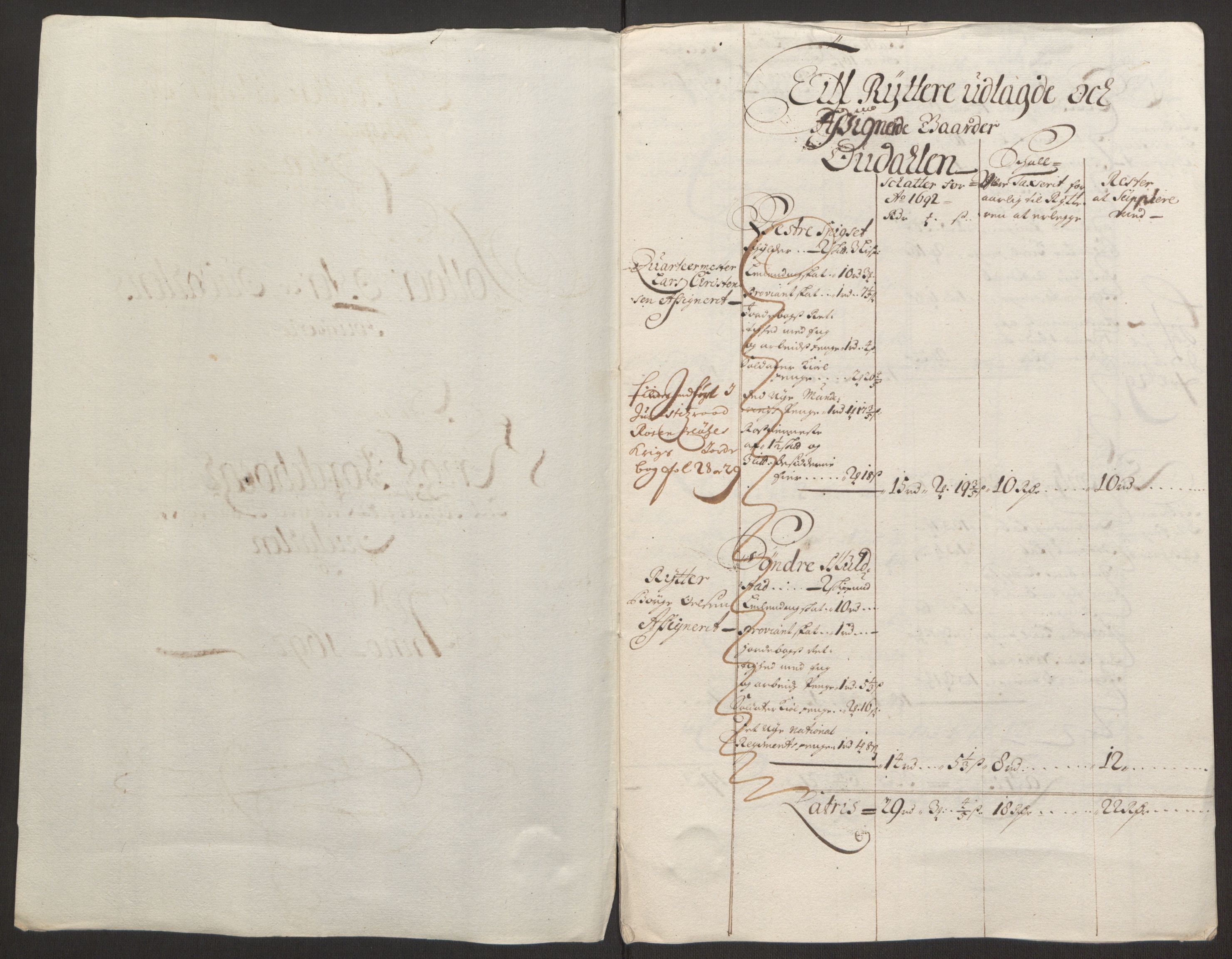 Rentekammeret inntil 1814, Reviderte regnskaper, Fogderegnskap, AV/RA-EA-4092/R13/L0830: Fogderegnskap Solør, Odal og Østerdal, 1692, p. 431