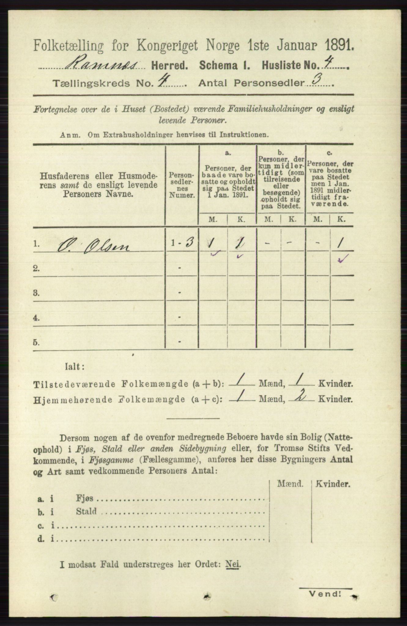 RA, 1891 census for 0718 Ramnes, 1891, p. 1863