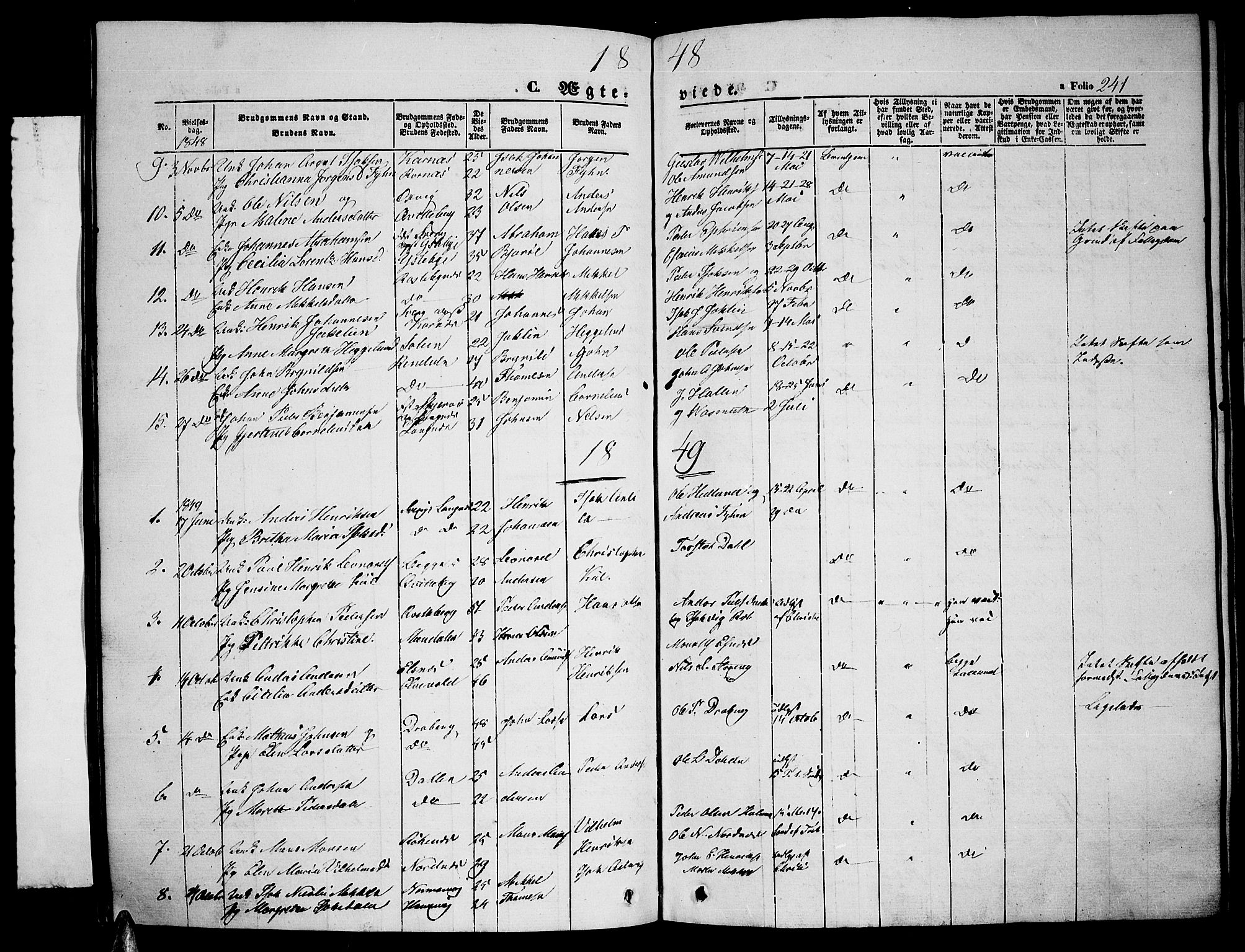 Lyngen sokneprestembete, SATØ/S-1289/H/He/Heb/L0002klokker: Parish register (copy) no. 2, 1839-1860, p. 241