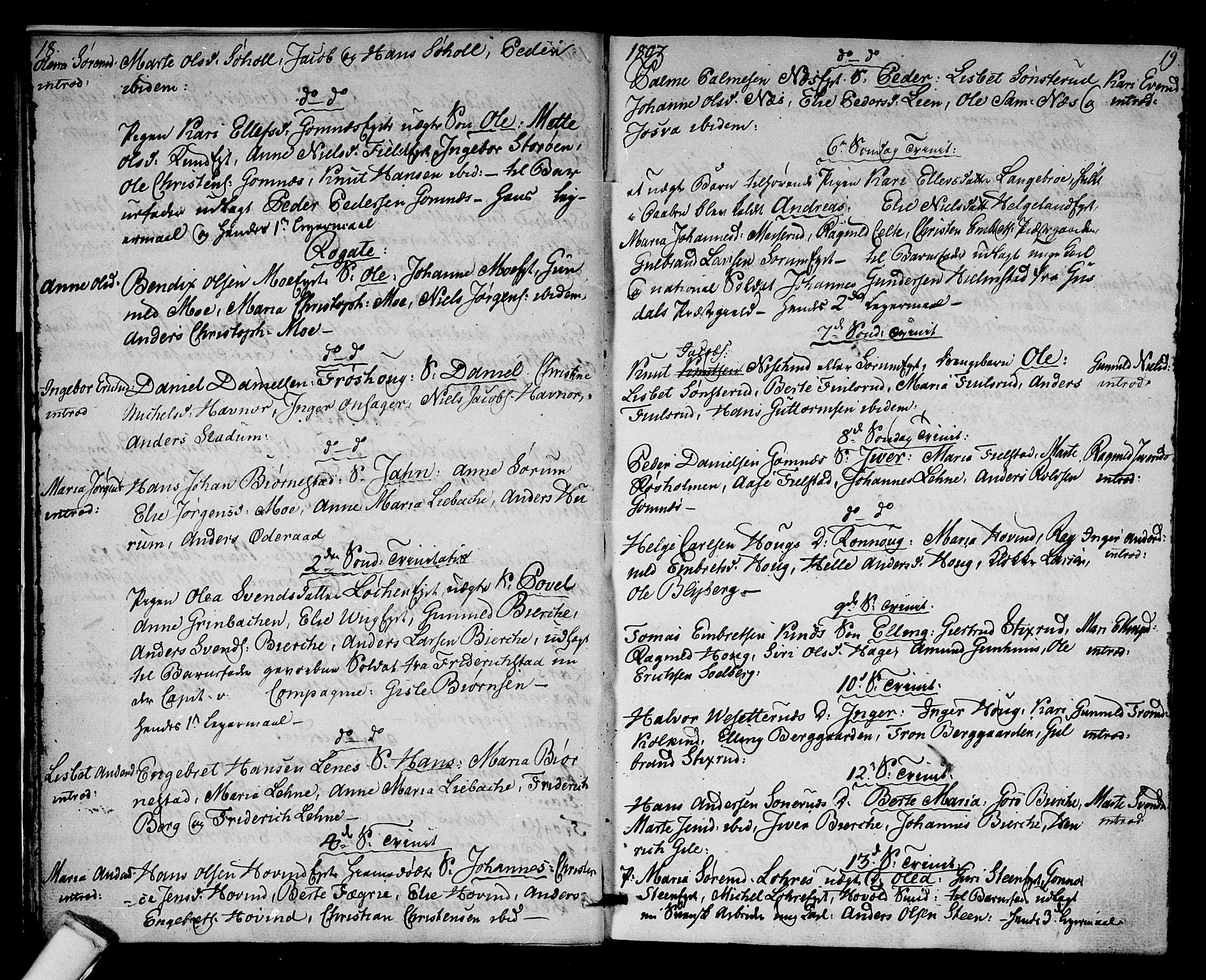 Hole kirkebøker, AV/SAKO-A-228/F/Fa/L0003: Parish register (official) no. I 3, 1805-1814, p. 18-19