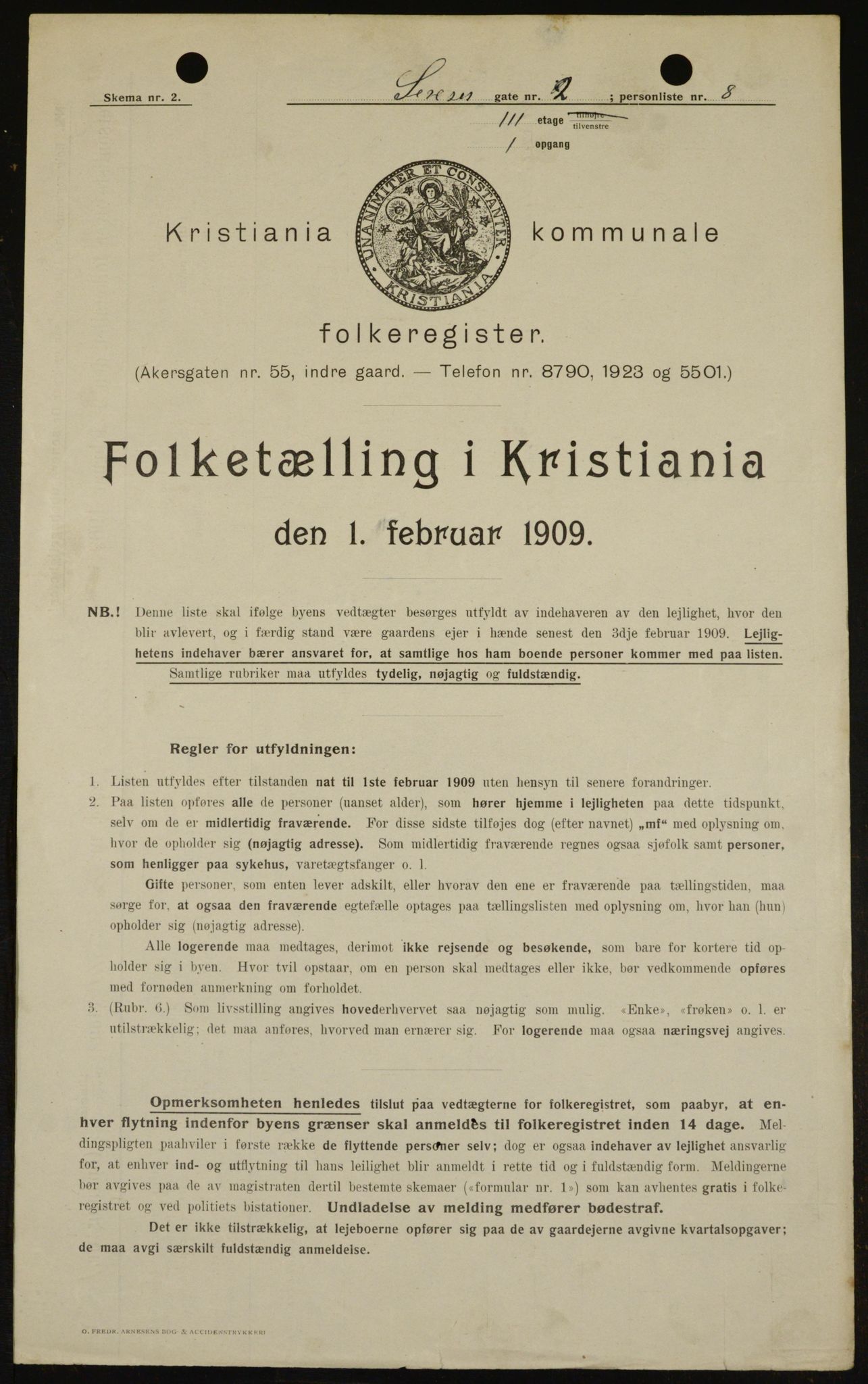 OBA, Municipal Census 1909 for Kristiania, 1909, p. 85931