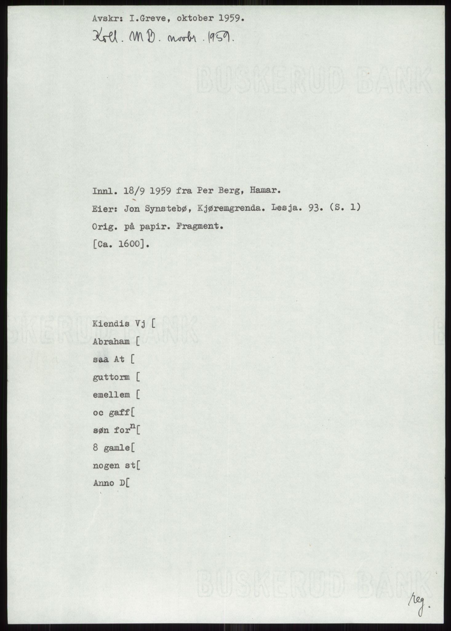 Samlinger til kildeutgivelse, Diplomavskriftsamlingen, AV/RA-EA-4053/H/Ha, p. 149