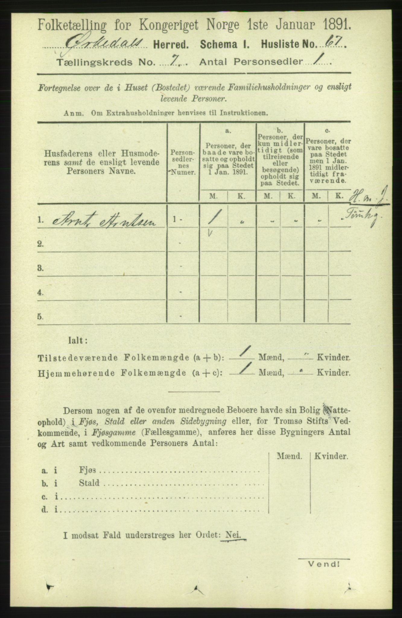 RA, 1891 census for 1638 Orkdal, 1891, p. 3428