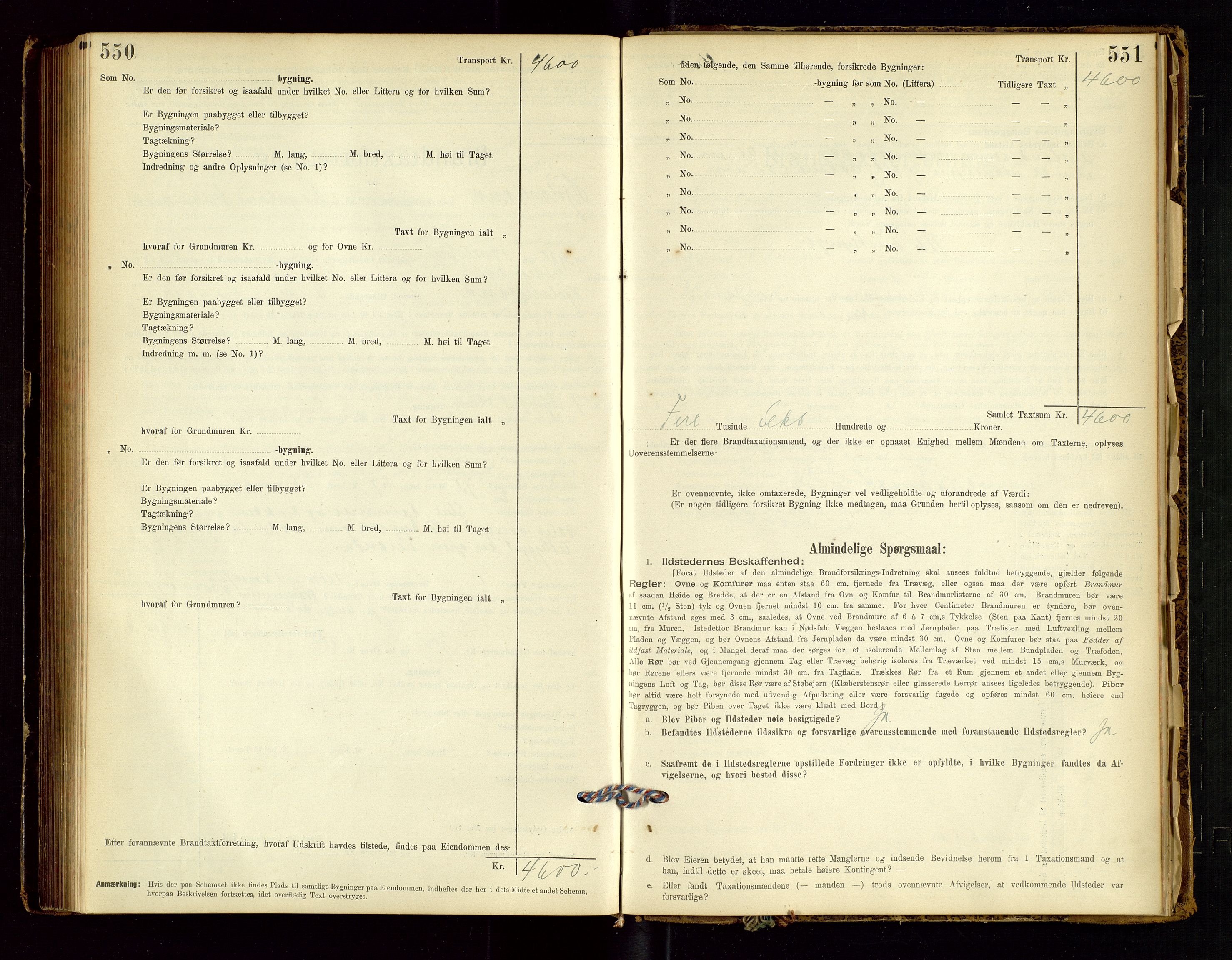 Hjelmeland lensmannskontor, AV/SAST-A-100439/Gob/L0001: "Brandtaxationsprotokol", 1895-1932, p. 550-551