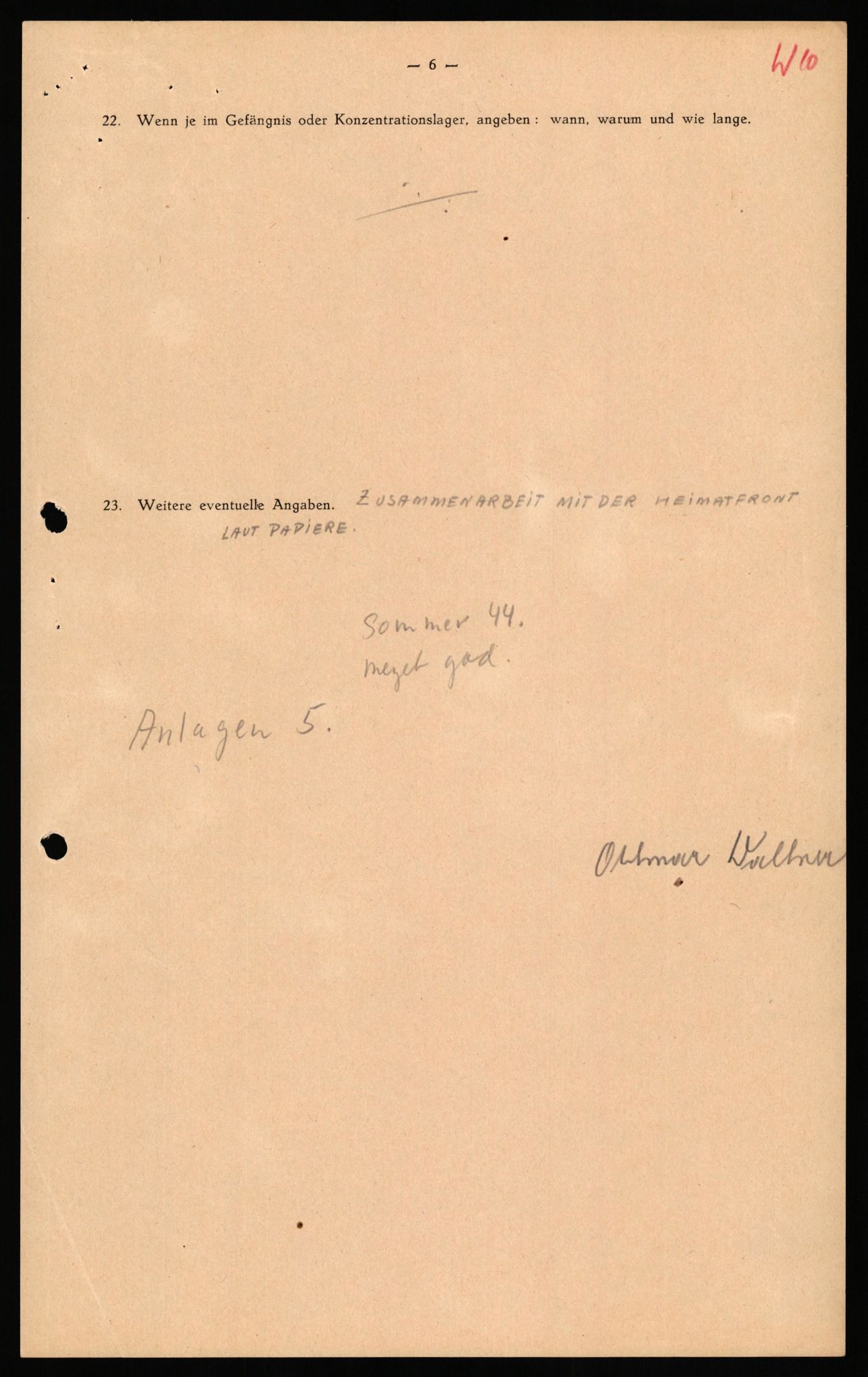 Forsvaret, Forsvarets overkommando II, AV/RA-RAFA-3915/D/Db/L0040: CI Questionaires. Tyske okkupasjonsstyrker i Norge. Østerrikere., 1945-1946, p. 365