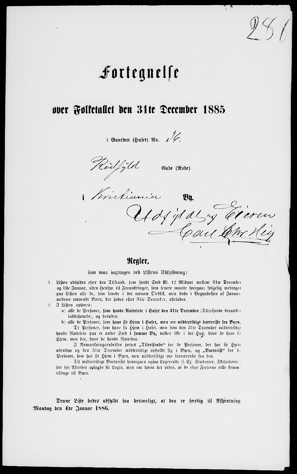 RA, 1885 census for 0301 Kristiania, 1885, p. 7922