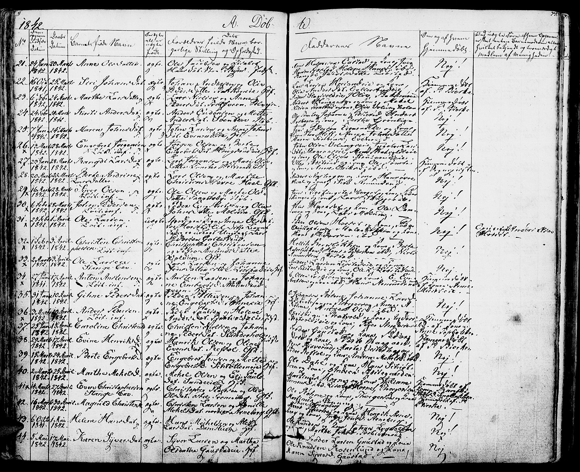 Romedal prestekontor, AV/SAH-PREST-004/K/L0003: Parish register (official) no. 3, 1829-1846, p. 73