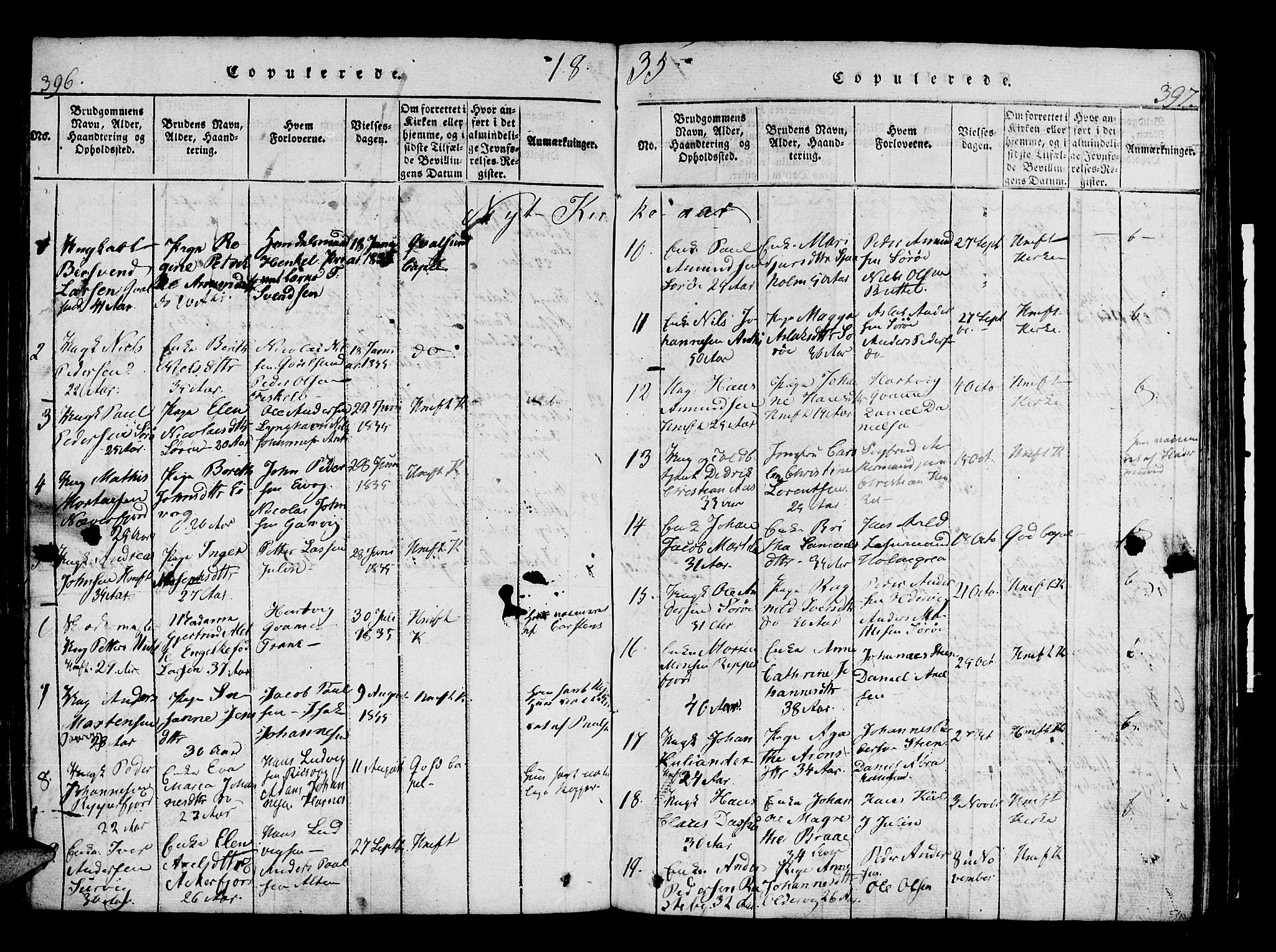 Hammerfest sokneprestkontor, SATØ/S-1347/H/Ha/L0003.kirke: Parish register (official) no. 3, 1821-1842, p. 396-397