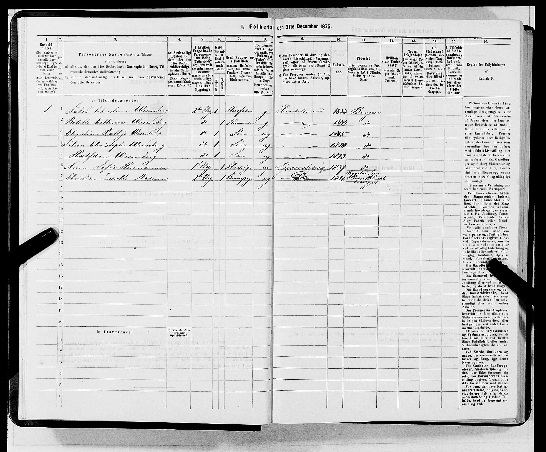 SAB, 1875 census for 1301 Bergen, 1875, p. 4878