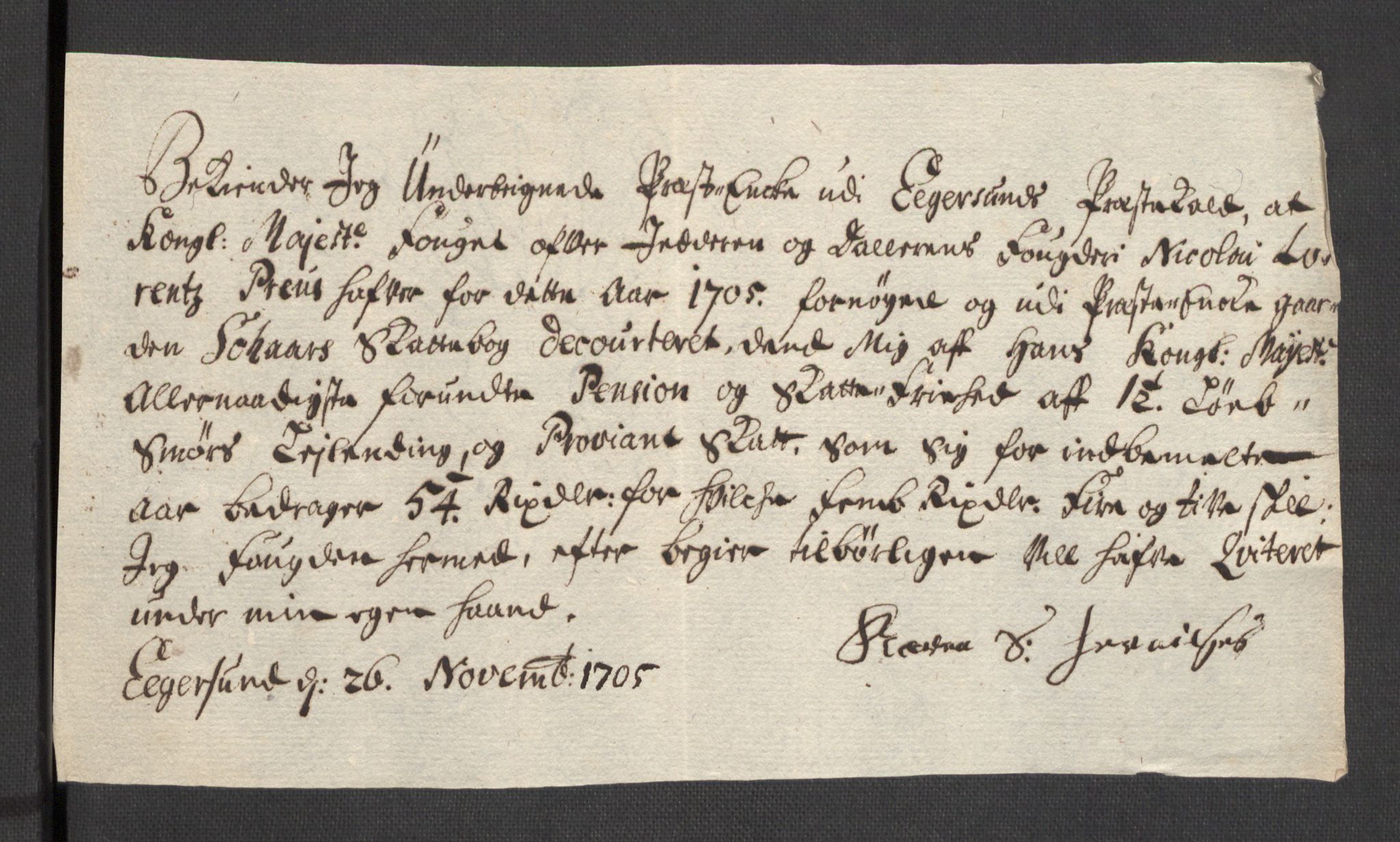 Rentekammeret inntil 1814, Reviderte regnskaper, Fogderegnskap, AV/RA-EA-4092/R46/L2733: Fogderegnskap Jæren og Dalane, 1705-1708, p. 36