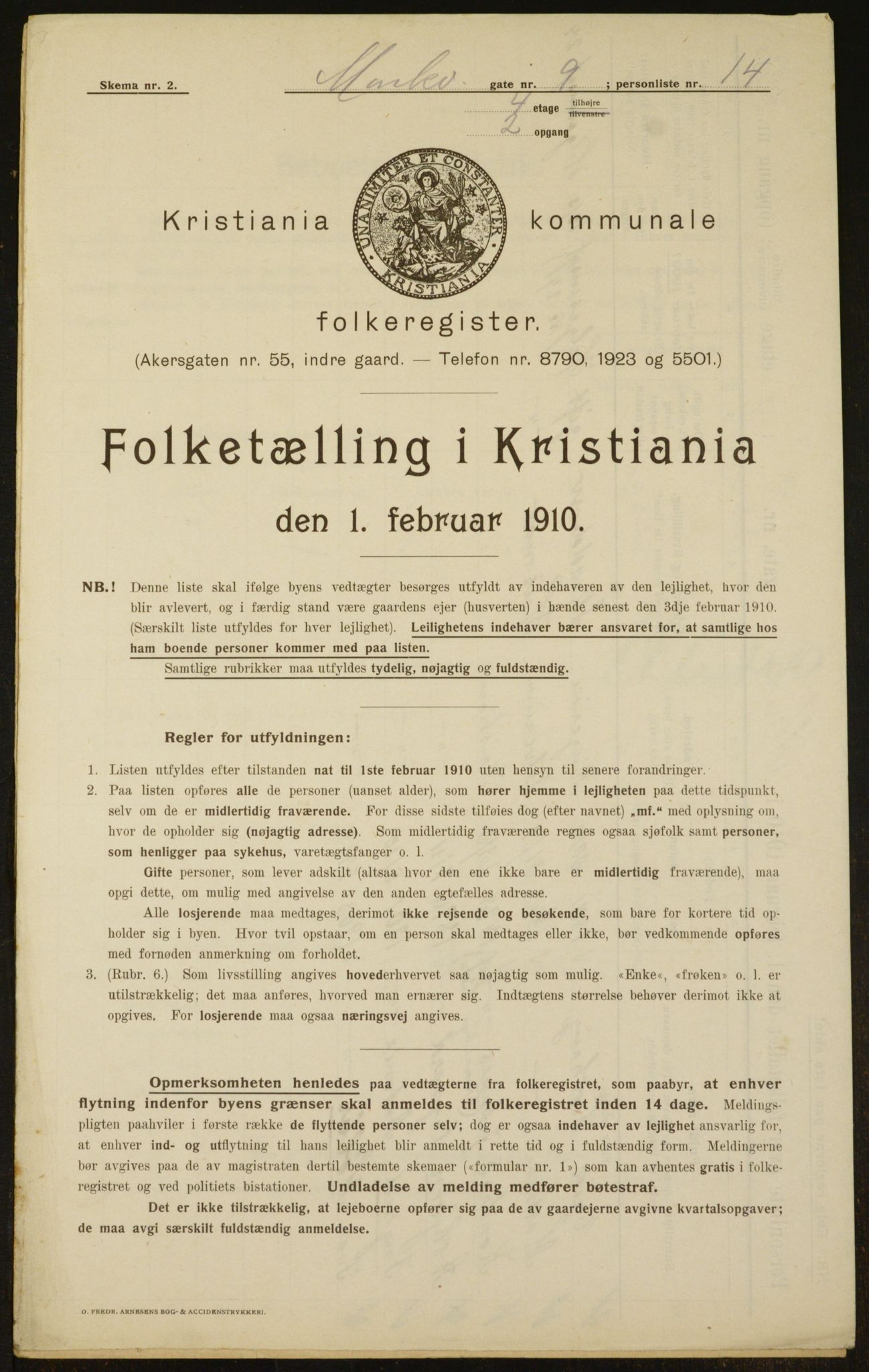 OBA, Municipal Census 1910 for Kristiania, 1910, p. 61142