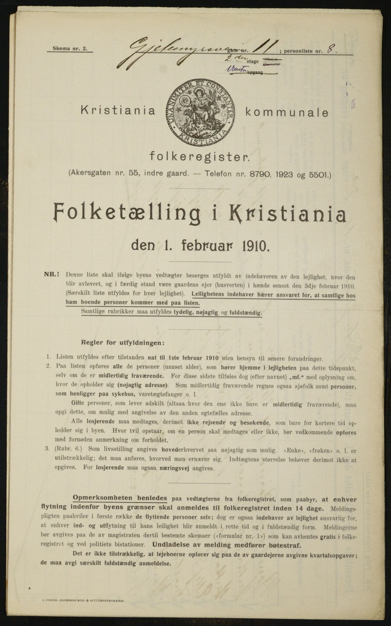 OBA, Municipal Census 1910 for Kristiania, 1910, p. 27346