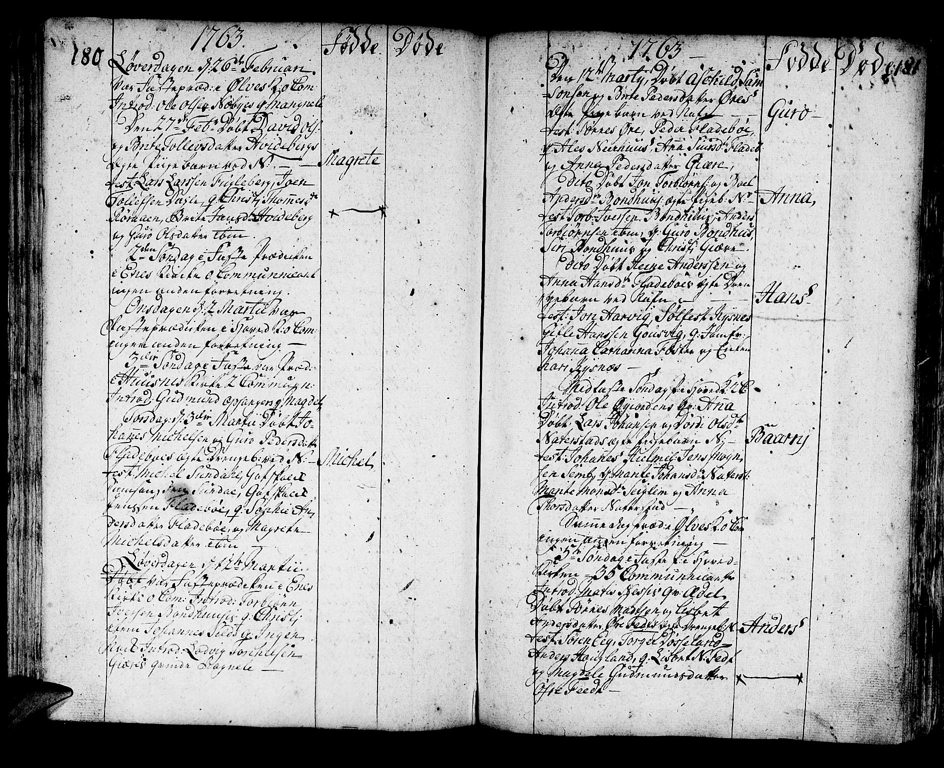 Kvinnherad sokneprestembete, AV/SAB-A-76401/H/Haa: Parish register (official) no. A 3, 1754-1777, p. 180-181